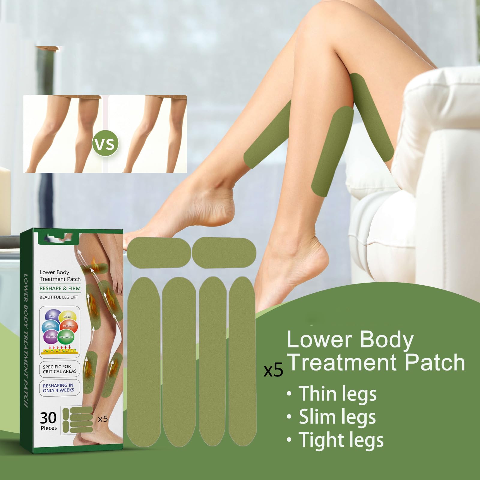 Herballegs Cellulite Reduction Patches, 2 Boxes/60PCS HerbalLegs Patches, Herbal Leg Lifting YSIRFD uk supplements