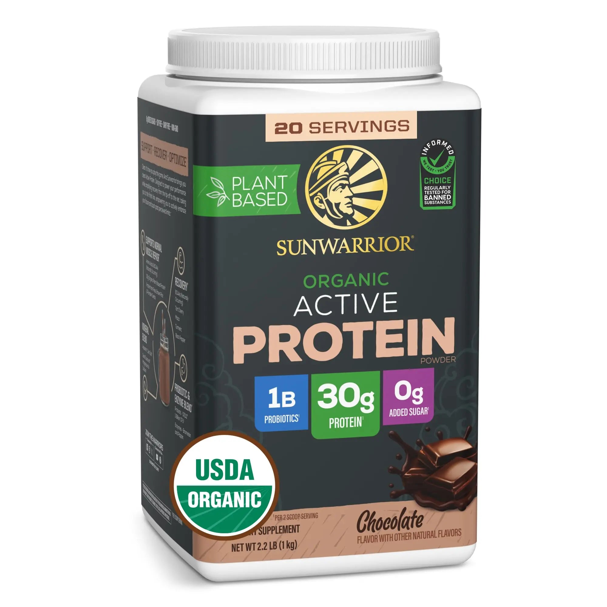 Sunwarrior Organic Plant Based Protein Powder | Vegan Organic Protein Powder with BCAA Amino Acids Plus Recovery Minerals & Botanicals | Non-GMO Soy Dairy & Gluten Free Sunwarrior uk supplements