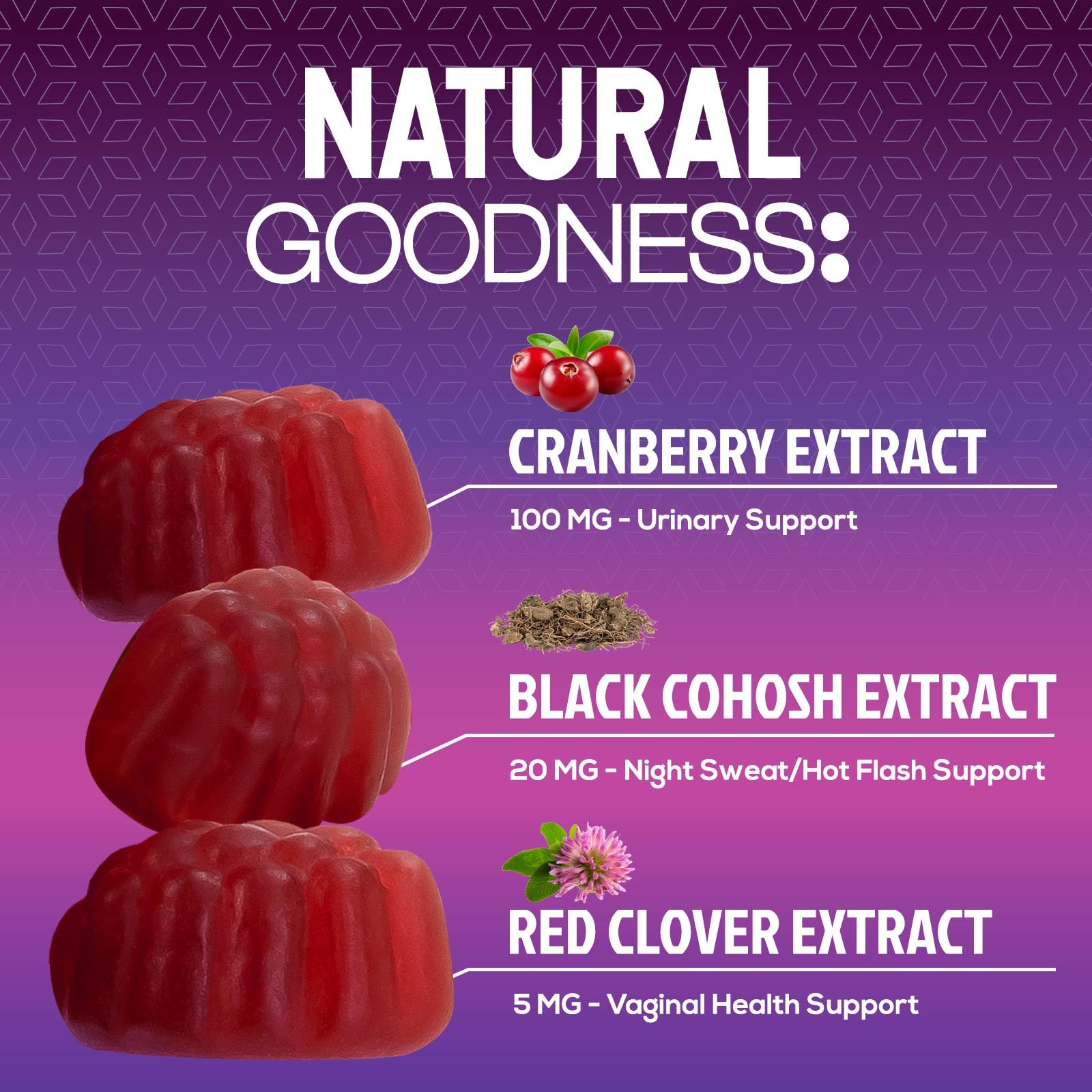 Menopause Supplement Gummies - 3 Billion CFU Women's Probiotics - Advanced Menopause Relief Formula for Women with Black Cohosh & Red Clover - Mild Hot Flashes & Night Sweats Support - 60 Gummies Nature's Nutrition uk supplements
