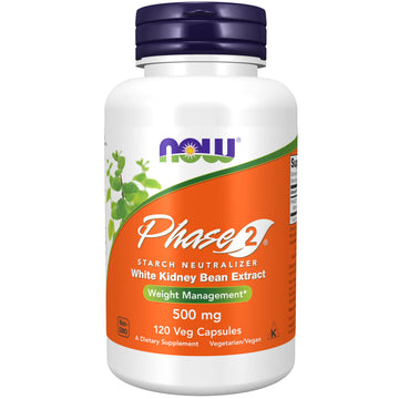 NOW Supplements, Phase 2® (White Kidney Bean Extract) 500 mg, Weight Management NOW uk supplements