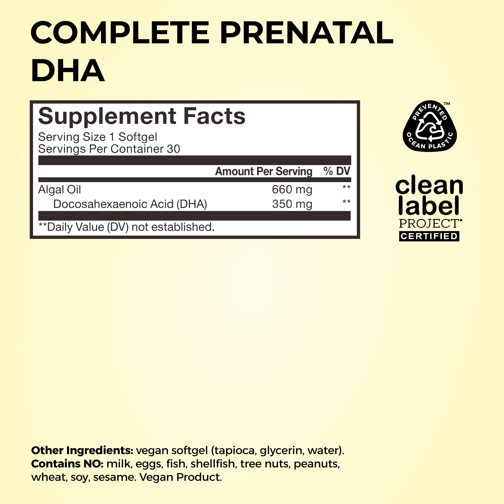 HUM Complete Prenatal Multivitamin for Women with Folate, DHA, and Choline, 23 Nutrients for Daily Support, Gluten Free, Non GMO Supplement for Pre, During, and Post Pregnancy, 30 Vegan Capsules HUM uk supplements