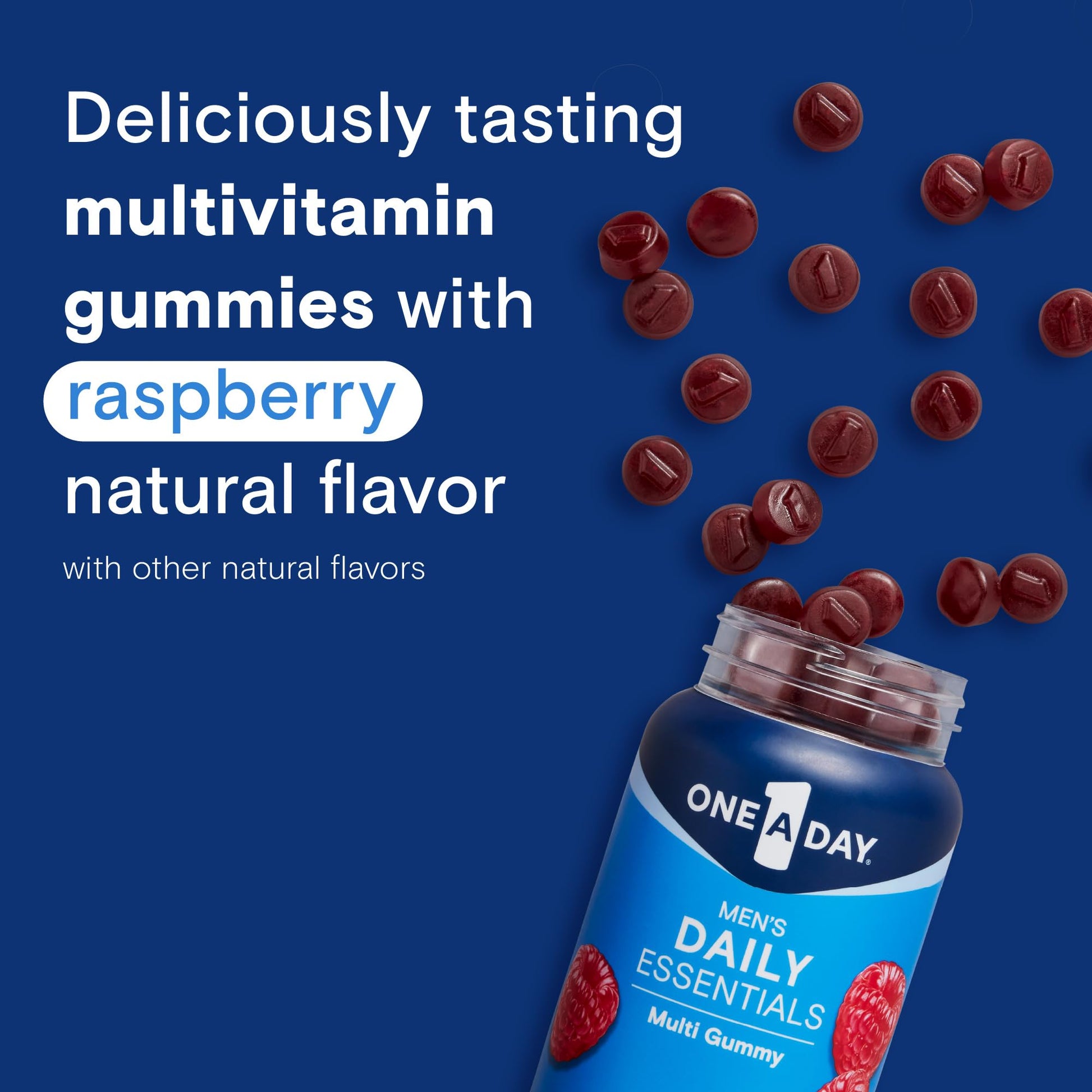 One A Day Men’s Daily Essentials Multivitamin Gummies, Multivitamin for Men, Bone Health, Zinc, Raspberry Natural Flavor, 120 Gummies ONE A DAY uk supplements