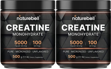 NatureBell 2 Pack Creatine Monohydrate Powder 500 Grams, 5000mg Per Serving NatureBell uk supplements