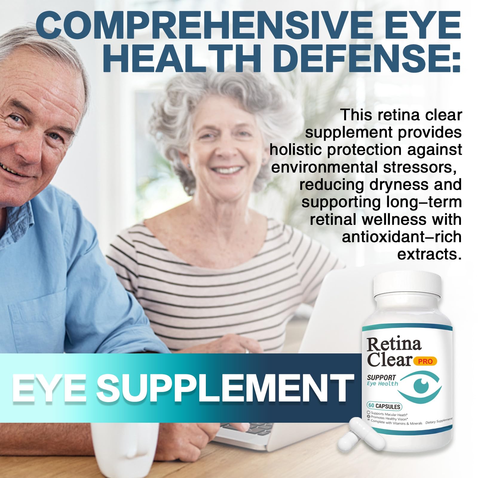 Vunexo Retina Clear Pro Eye Health Support Supplement, with Minerals and Vitamins, Lutein and Bilberry Extract Supports Visual Clarity, Eye Fatigue Relief & Focus（2PCS Vunexo uk supplements