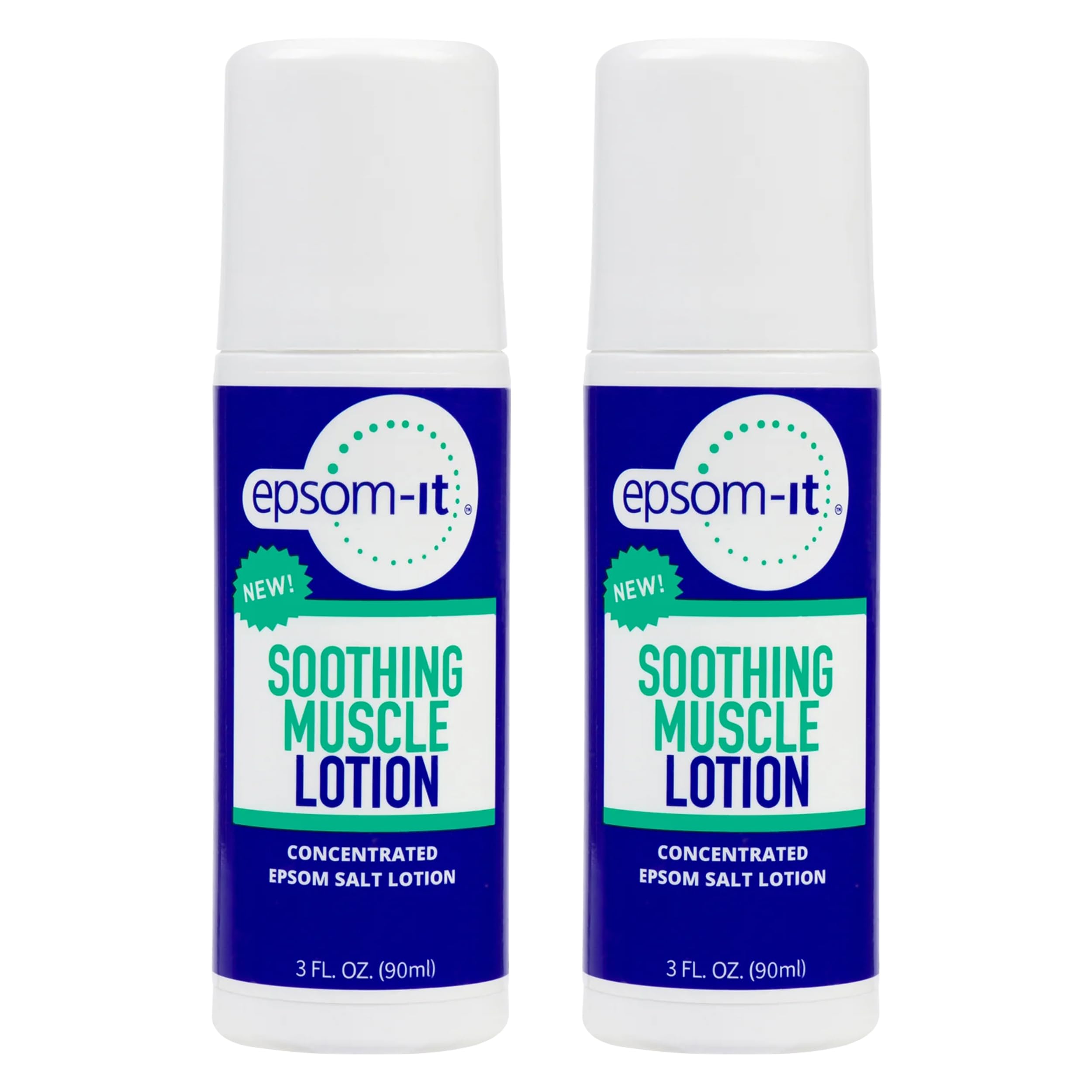 EPSOM-IT Soothing Muscle Lotion - Roll On Epsom Salt Lotion with Arnica for Muscle Stiffness, Leg, Knees and Feet Discomfort, Topical Magnesium Cream, 3oz, 2-Pack EPSOM-IT uk supplements