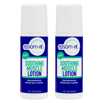 EPSOM-IT Soothing Muscle Lotion - Roll On Epsom Salt Lotion with Arnica for Muscle Stiffness, Leg, Knees and Feet Discomfort, Topical Magnesium Cream, 3oz, 2-Pack EPSOM-IT uk supplements