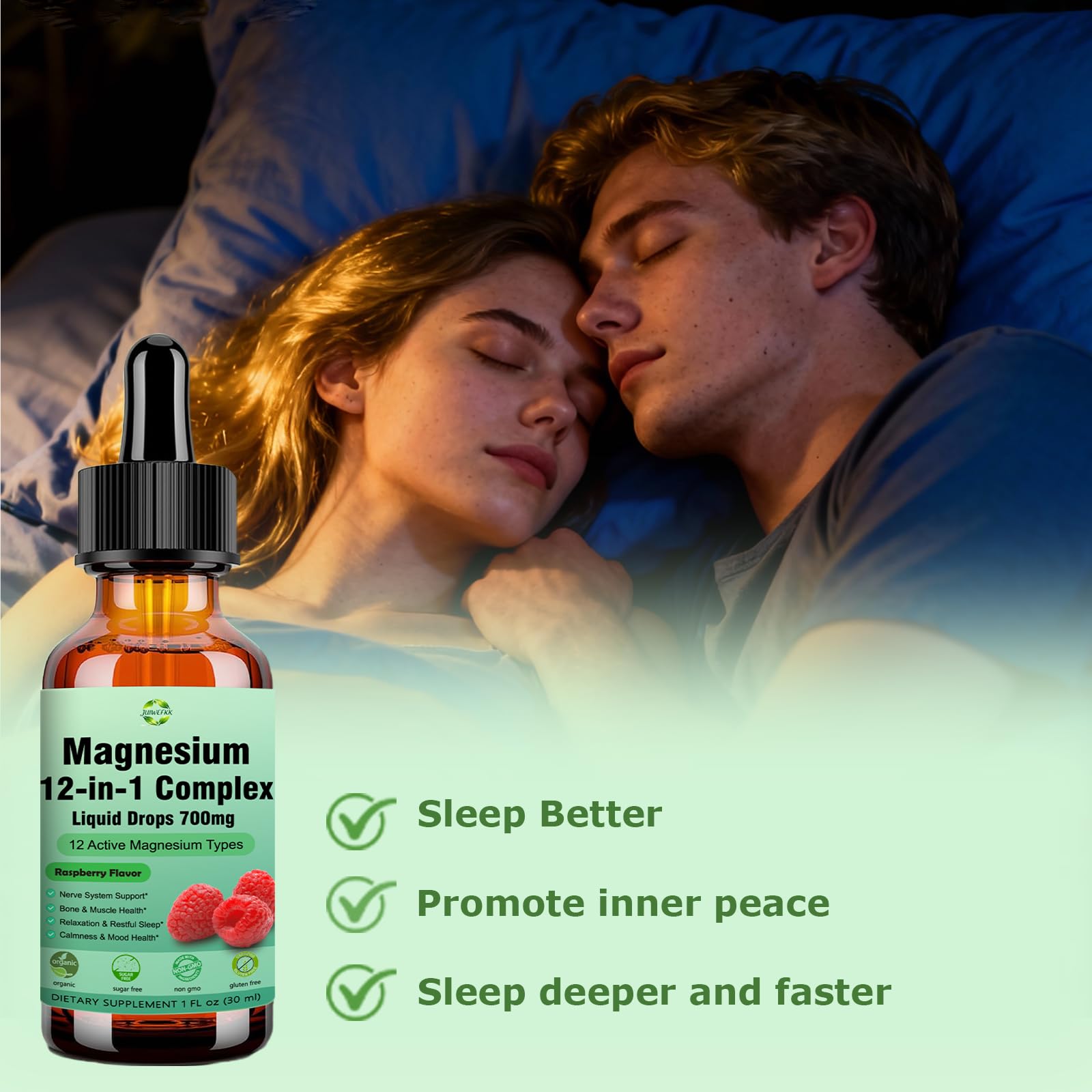 Magnesium 12 in 1 Complex Liquid Drops 700mg, High Absorption Magnesium Glycinate Citrate Malate Taurate & 8 Forms, Magnesium Complex Blend Supplement for Sleep Muscle Nerve Energy Heart Health JUIWEFKK uk supplements