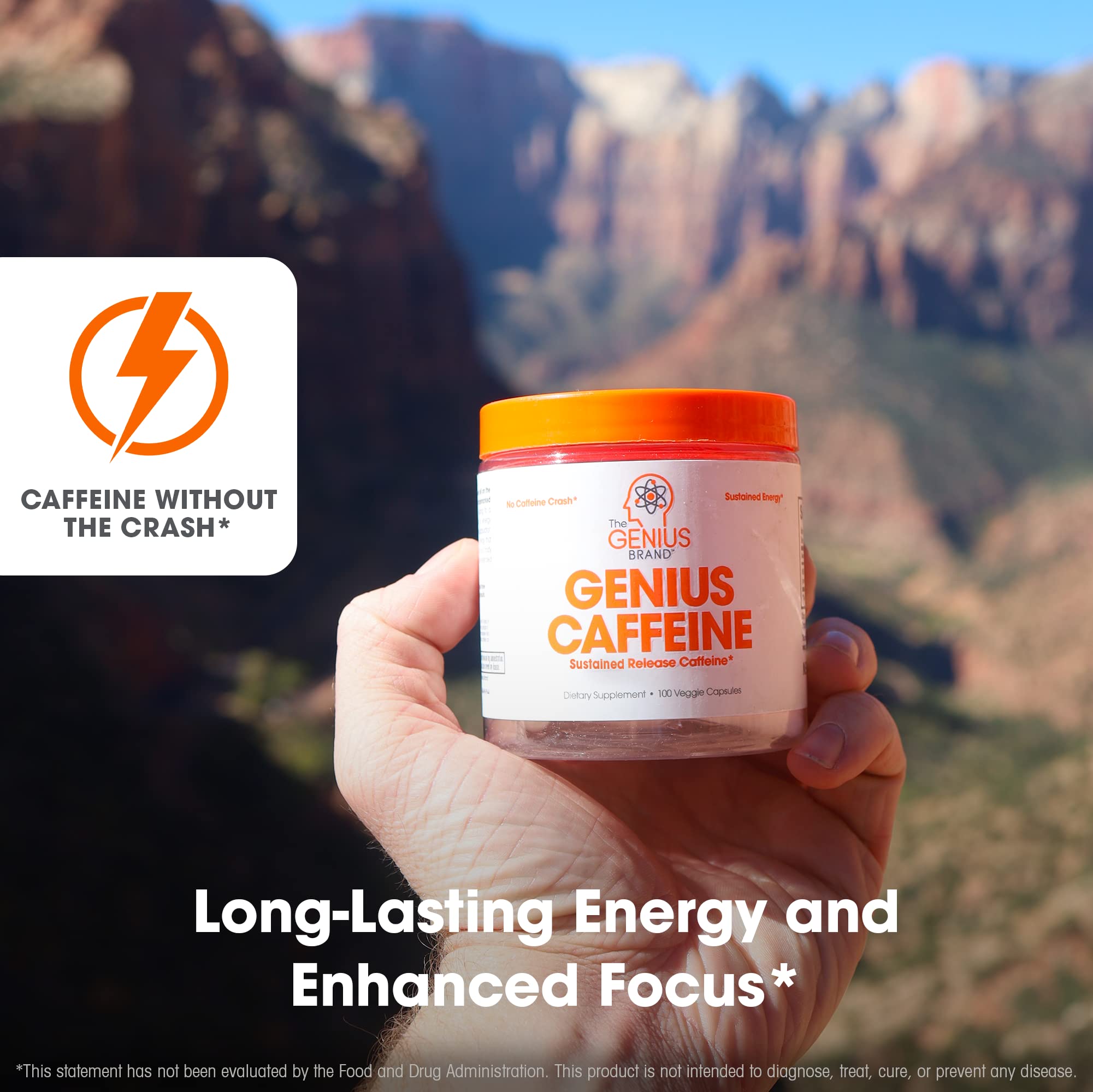 Genius Caffeine Pills 100mg, Extended-Release Microencapsulated Caffeine Pills The Genius Brand uk supplements
