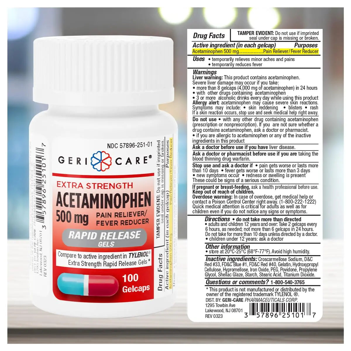 Extra Strength Rapid Release Pain Relief Gelcaps, 100count GeriCare uk supplements
