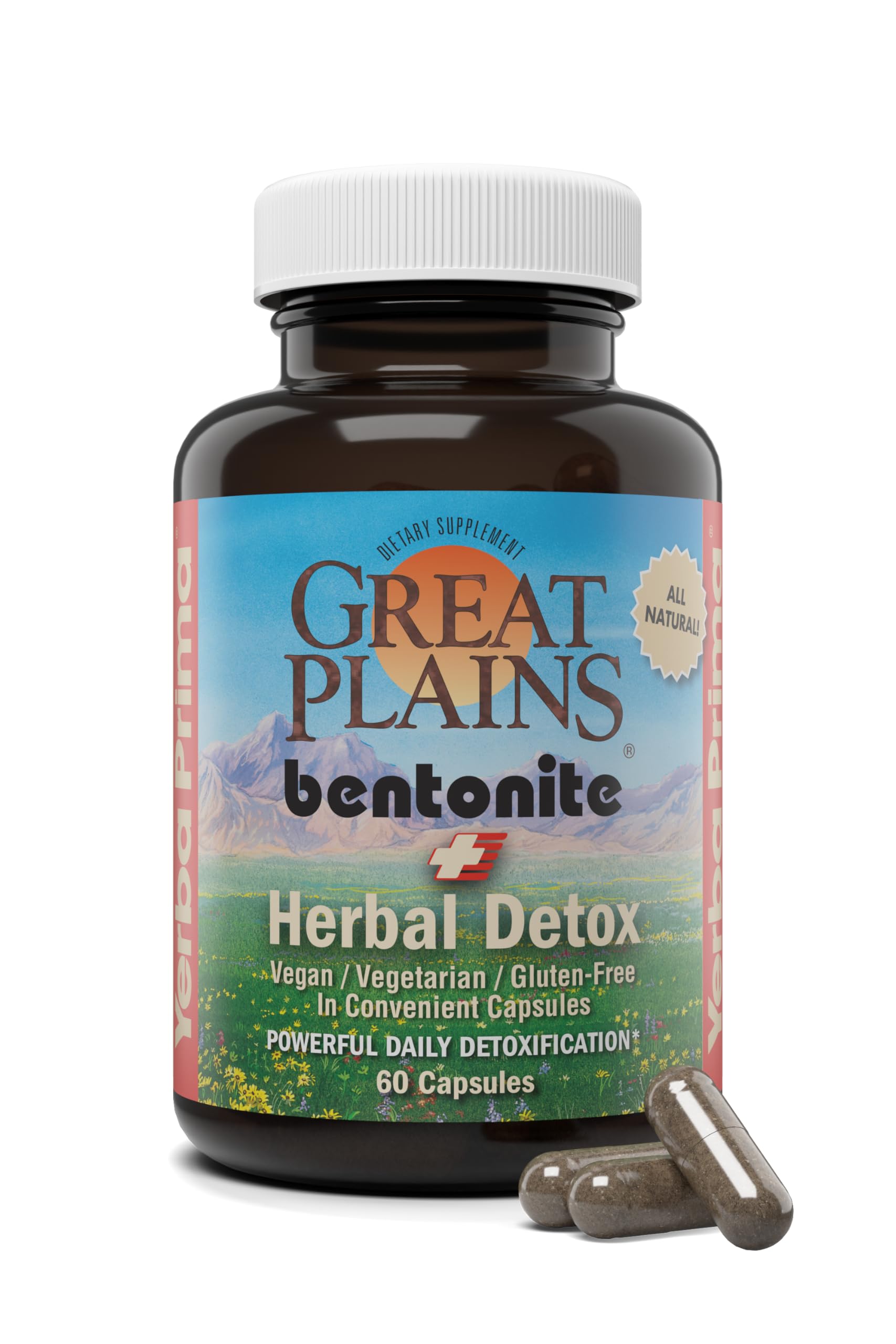 Yerba Prima Bentonite Clay Plus Herbal Detox - 60 Veggie Capsules - Natural Cleansing Supplement Yerba Prima uk supplements