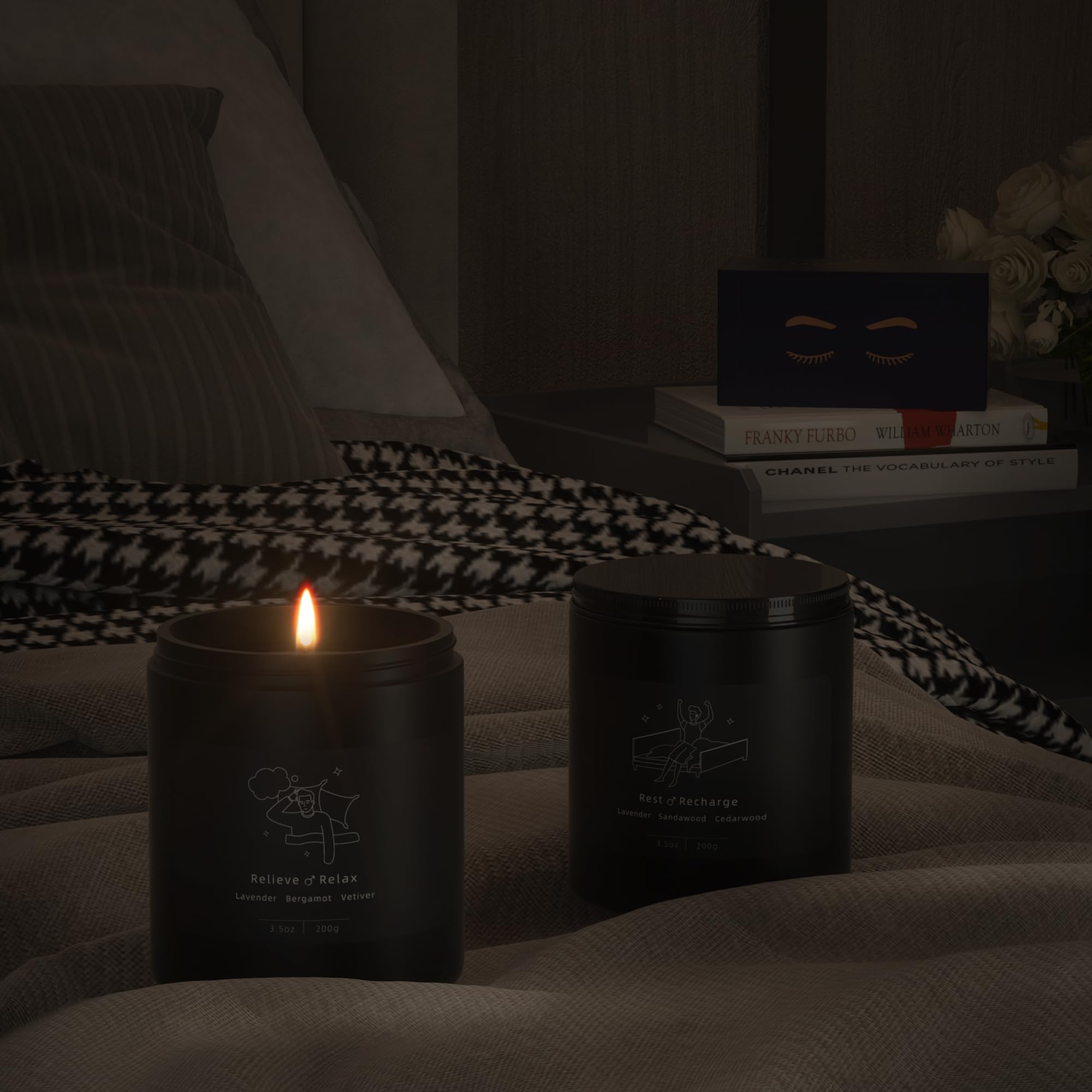 TRINIDa Large Sleep Scented Candles, Black Jar Natural Soy Candles for Home Scented, Candle Gift TRINIDa uk supplements