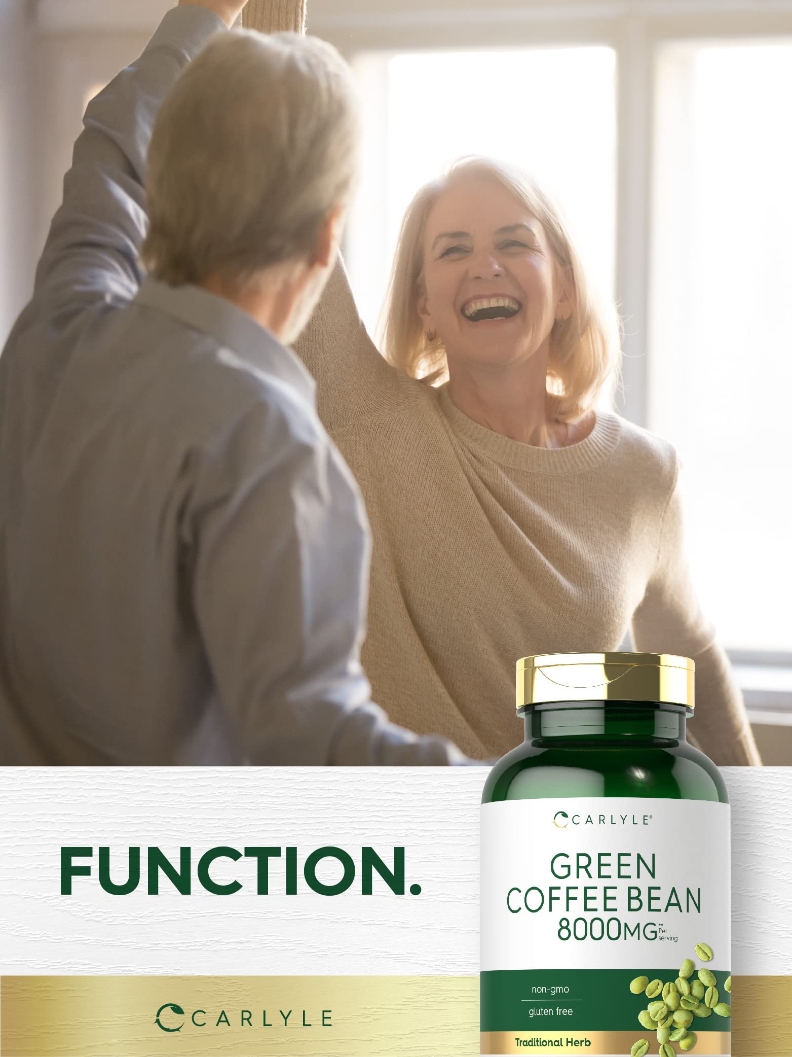 Carlyle Green Coffee Bean Extract | 8000 mg | 300 Capsules | Non-GMO and Gluten Free Carlyle uk supplements