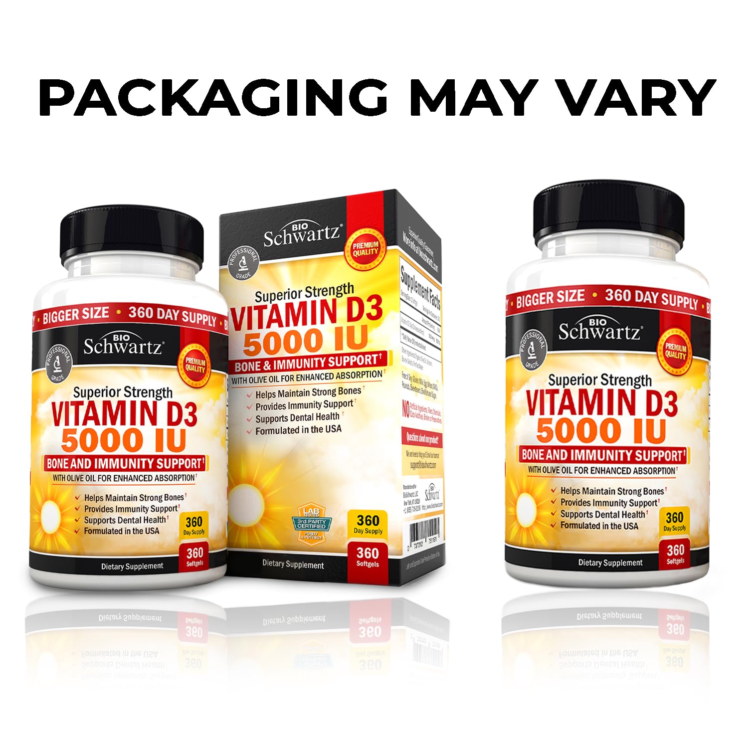 Vitamin D3 5000 IU (125 mcg) Natural Immune Support Supplement, Bone Strength BioSchwartz uk supplements