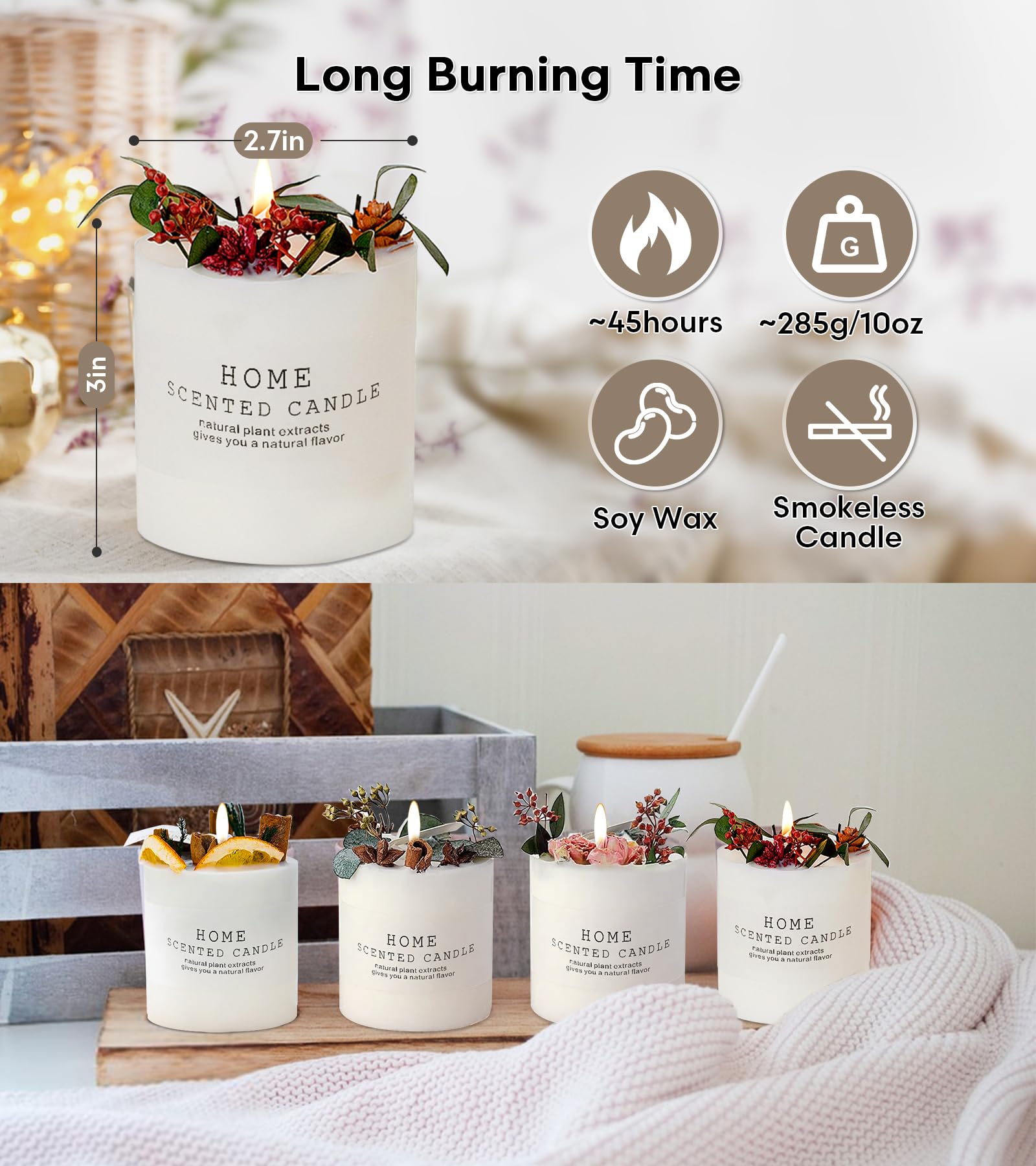 Candles Clearance | Eucalyptus & Orange Aromatherapy Candles | 10 oz Scented Candles Homarom uk supplements