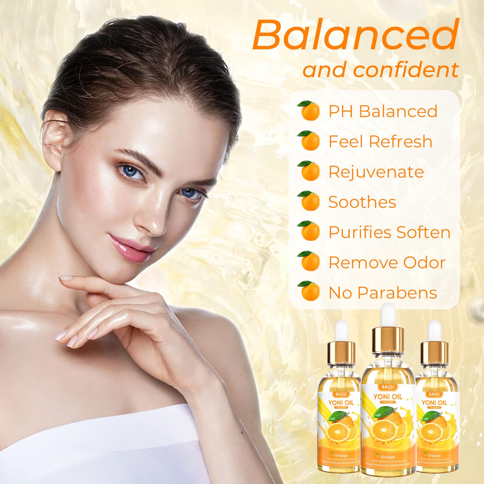 BASSI 2PCS Yoni Oil Organic Feminine Oil Vaginal Moisturizer - Ph Balance for Women - Feminine Deodorant BASSI uk supplements