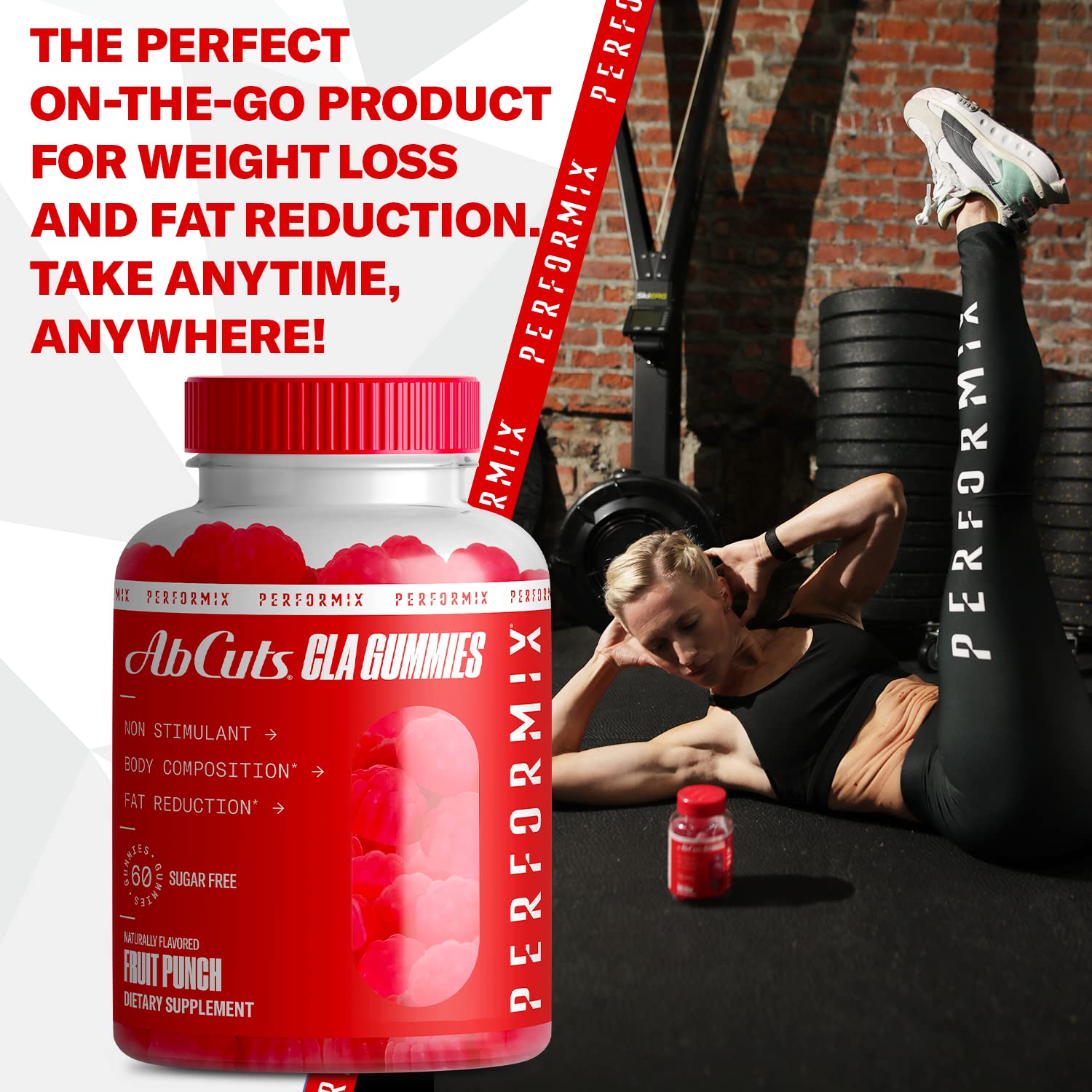 PERFORMIX AbCuts CLA Gummies - 60 Gummies, Fruit Punch - Non-Stimulant PERFORMIX uk supplements