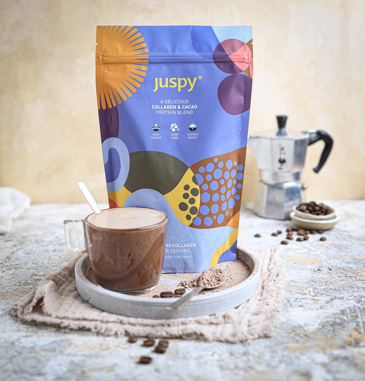 Juspy Premium Marine Collagen Powder + High Protein Cacao Superfood Blend Juspy uk supplements