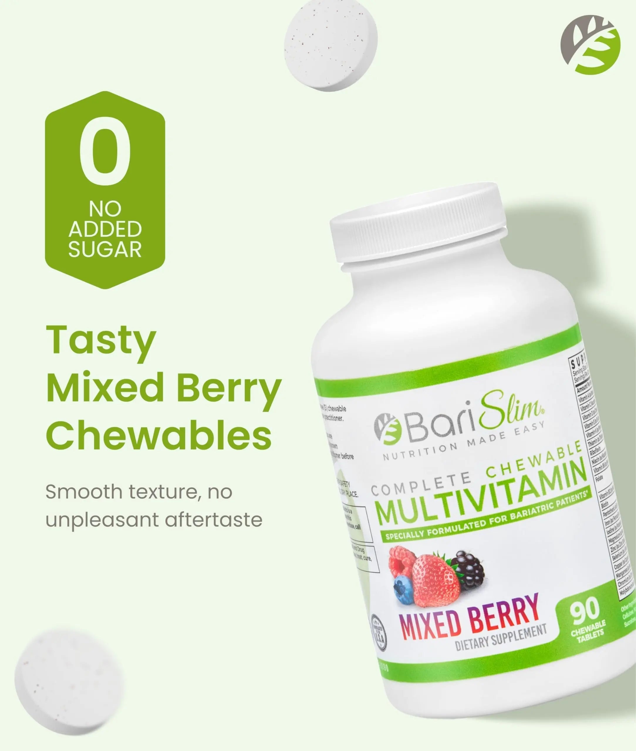 BariSlim Complete Chewable Bariatric Multivitamin Tablets - 45 mg Iron - Bariatric Vitamin & Supplement for Post Bariatric Surgery Including Gastric Bypass BariSlim uk supplements