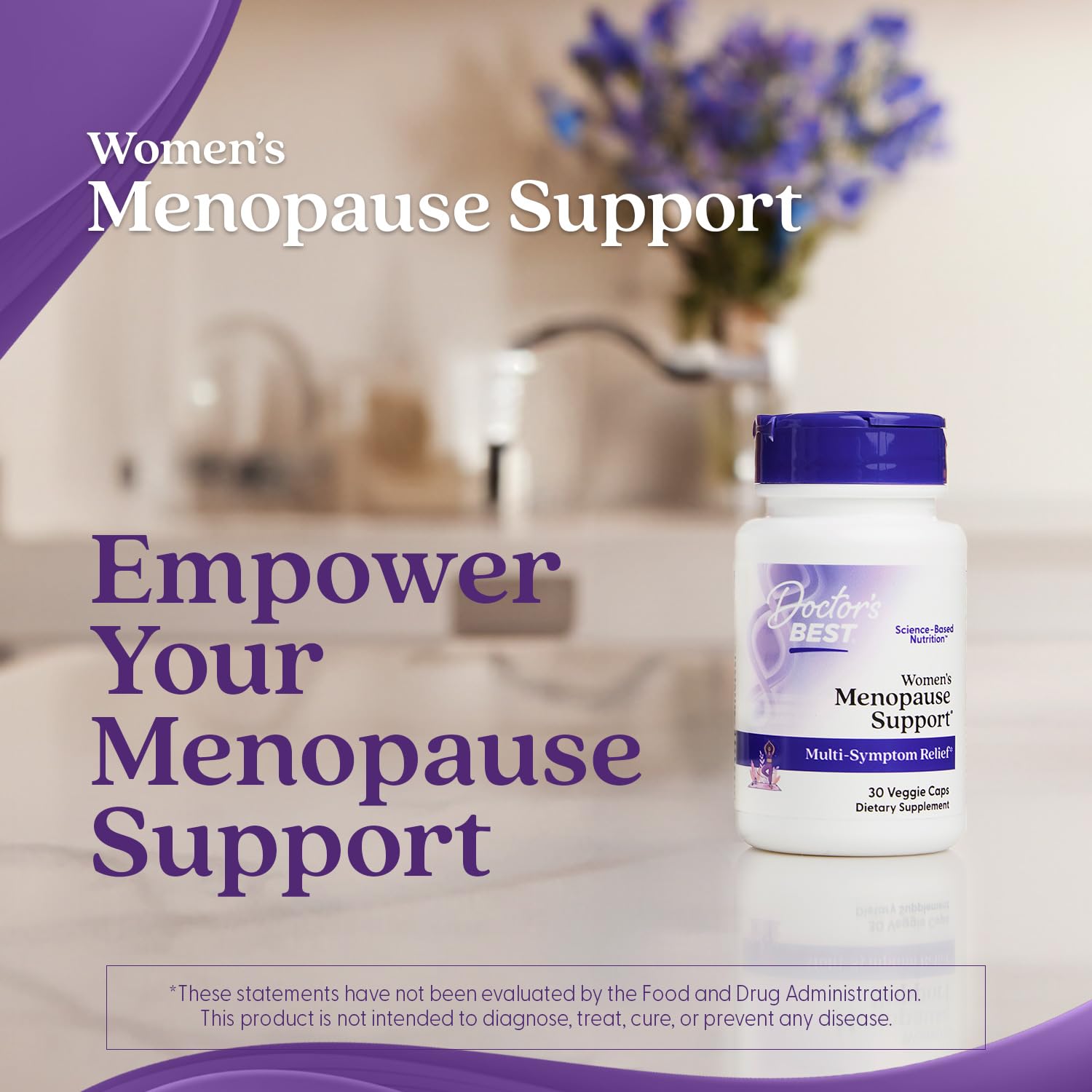 Doctors Best Womens Menopause Support (Soy Isoflavone, Black Cohosh, Chaste Tree), Multi-Symptom Relief, Non-GMO, Gluten Free, Vegan 30 Veggie Caps Doctor's BEST uk supplements