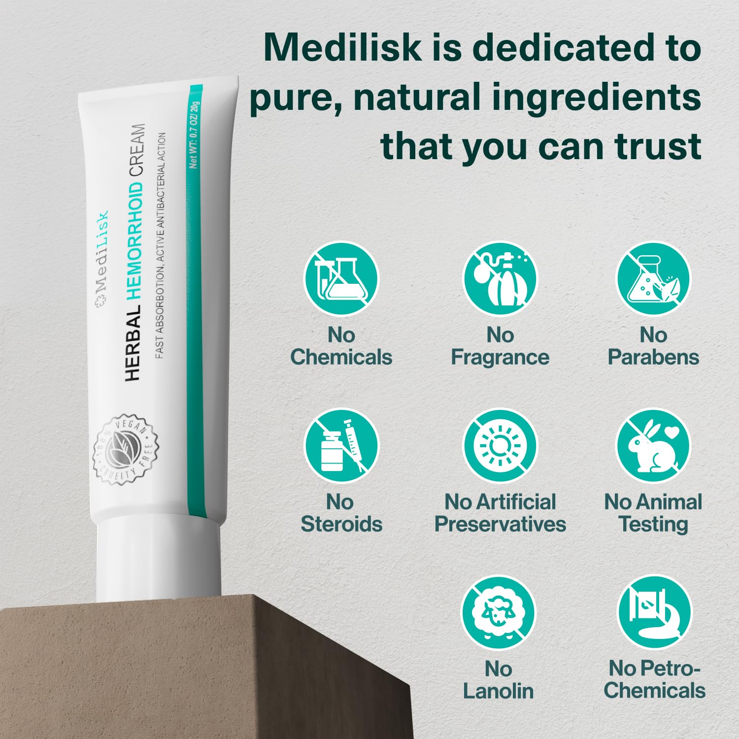 MediLisk Herbal Hemorrhoid Cream – Hemorrhoid Treatment – Fast Acting Formula for Supporting with Itching & Burning – Non-Steroidal Natural Formula – 0.7 oz – Pack of 1 MediLisk uk supplements