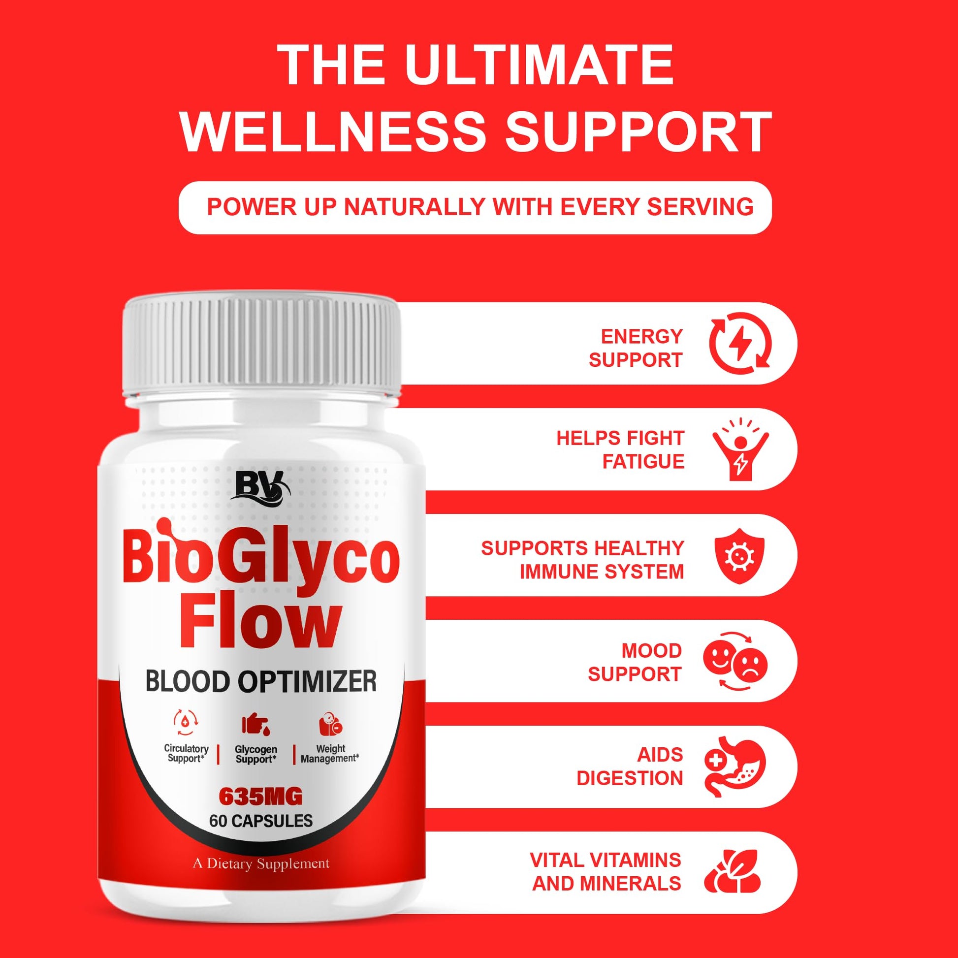 BioGlyco Flow Advanced Daily Multivitamin Health Support and All Natural Wellness Supplement Formula, BioGlyco Flow Premium Health and Wellness Support Formula Supplement (2 Pack - 120 Capsules) BLUE VIBE uk supplements