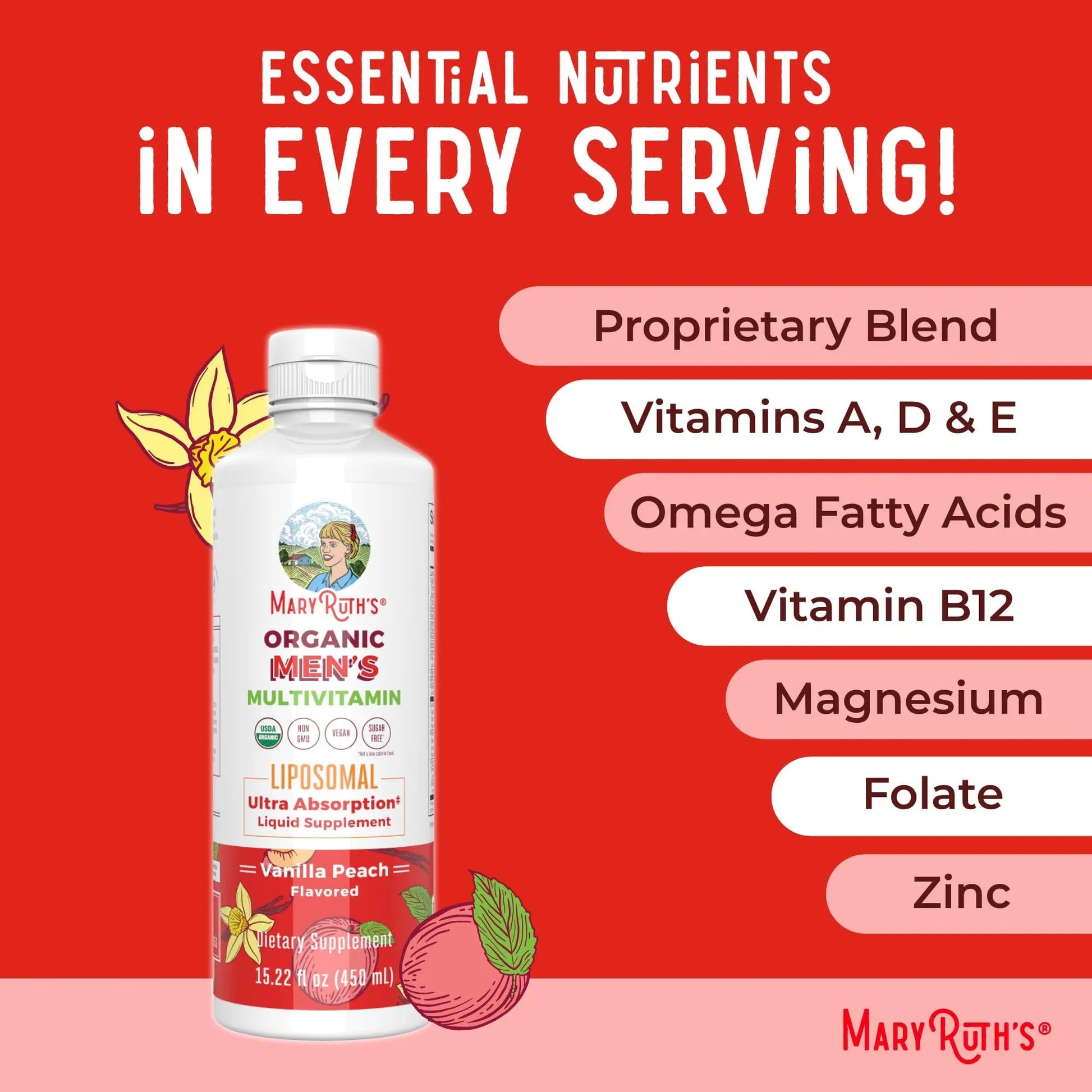 MaryRuth Organics Multivitamin for men | Sugar Free mens Multivitamin | Liquid Vitamins for men | Immune Support Supplement | MaryRuth Organics uk supplements