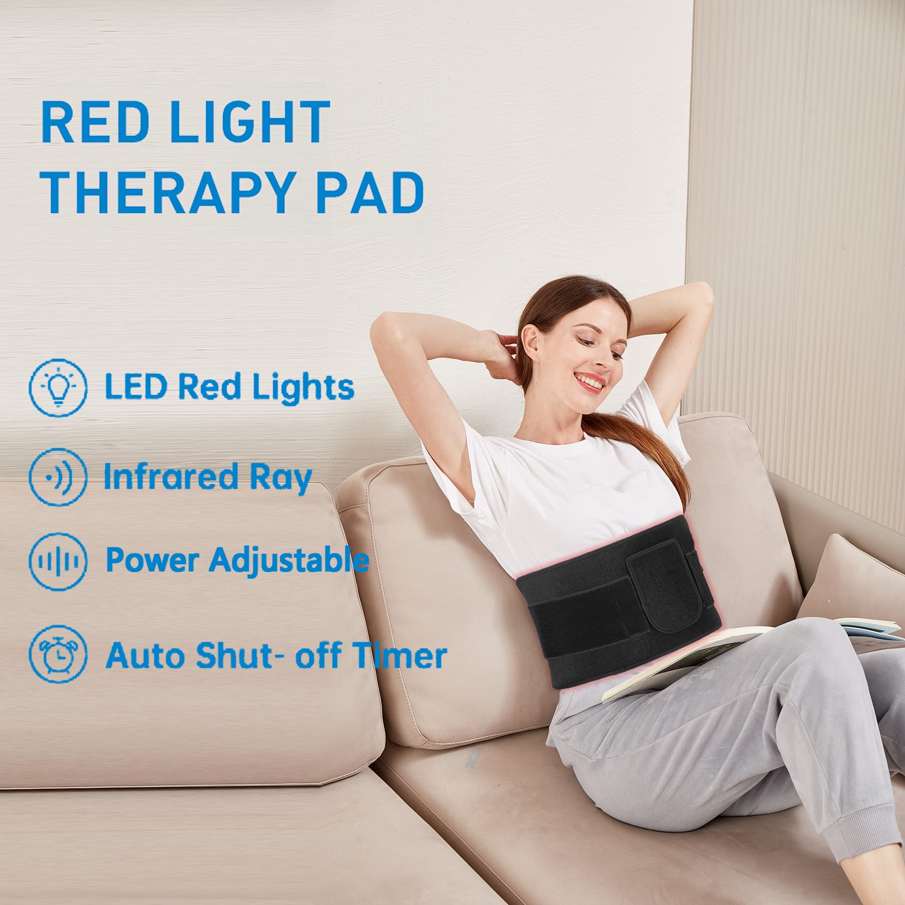 Naviocean Red Light Therapy Belt Device for Body Pain Waist, Infrared Wearable Pad Deep Therapy Wrap Naviocean uk supplements