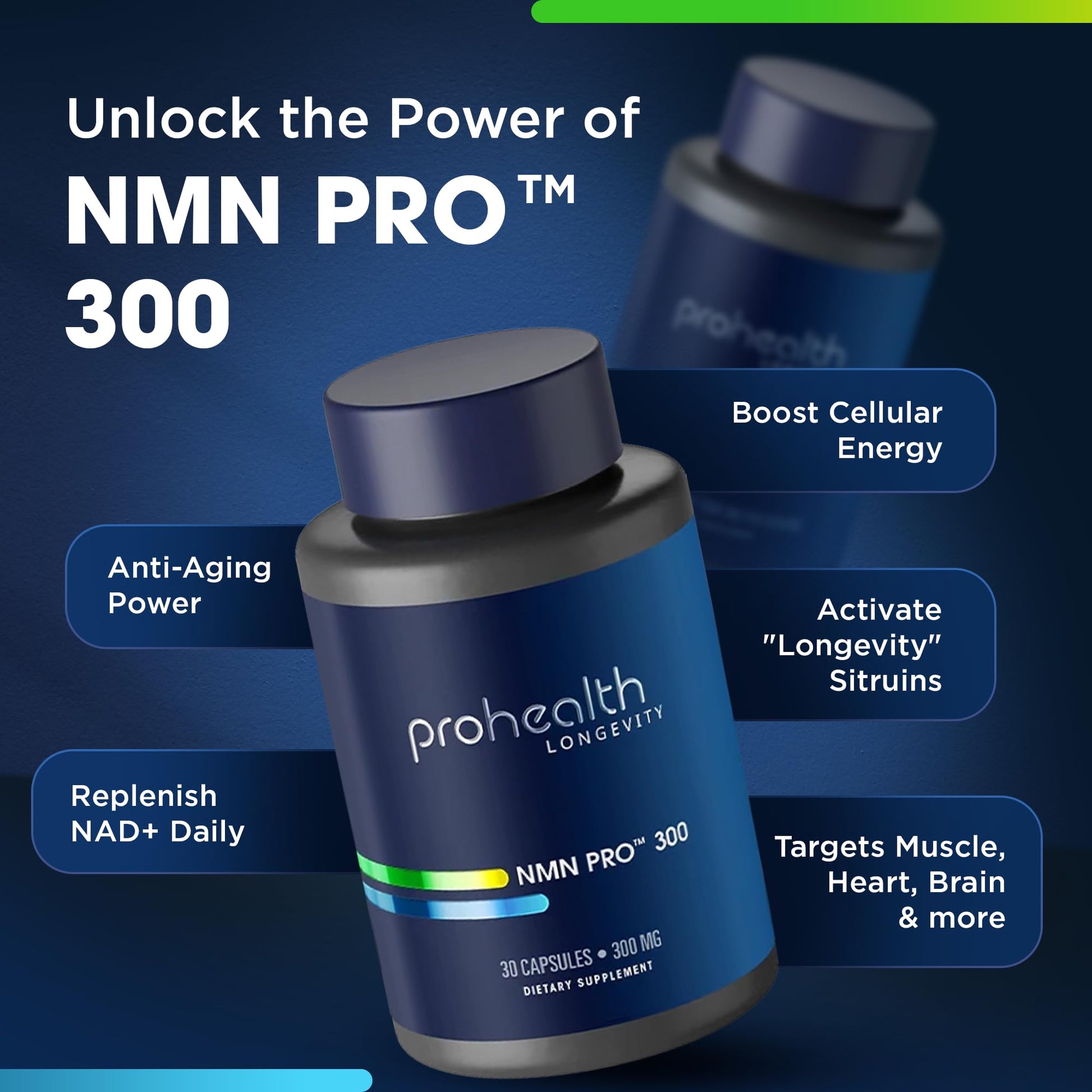 ProHealth NMN Pro 300 (30 Capsules) Clinically Studied Uthever® NMN. NAD+ Precursor for Cellular Energy, Mitochondrial Support & Healthy Aging. USA Manufactured, Triple Lab-Tested ProHealth uk supplements