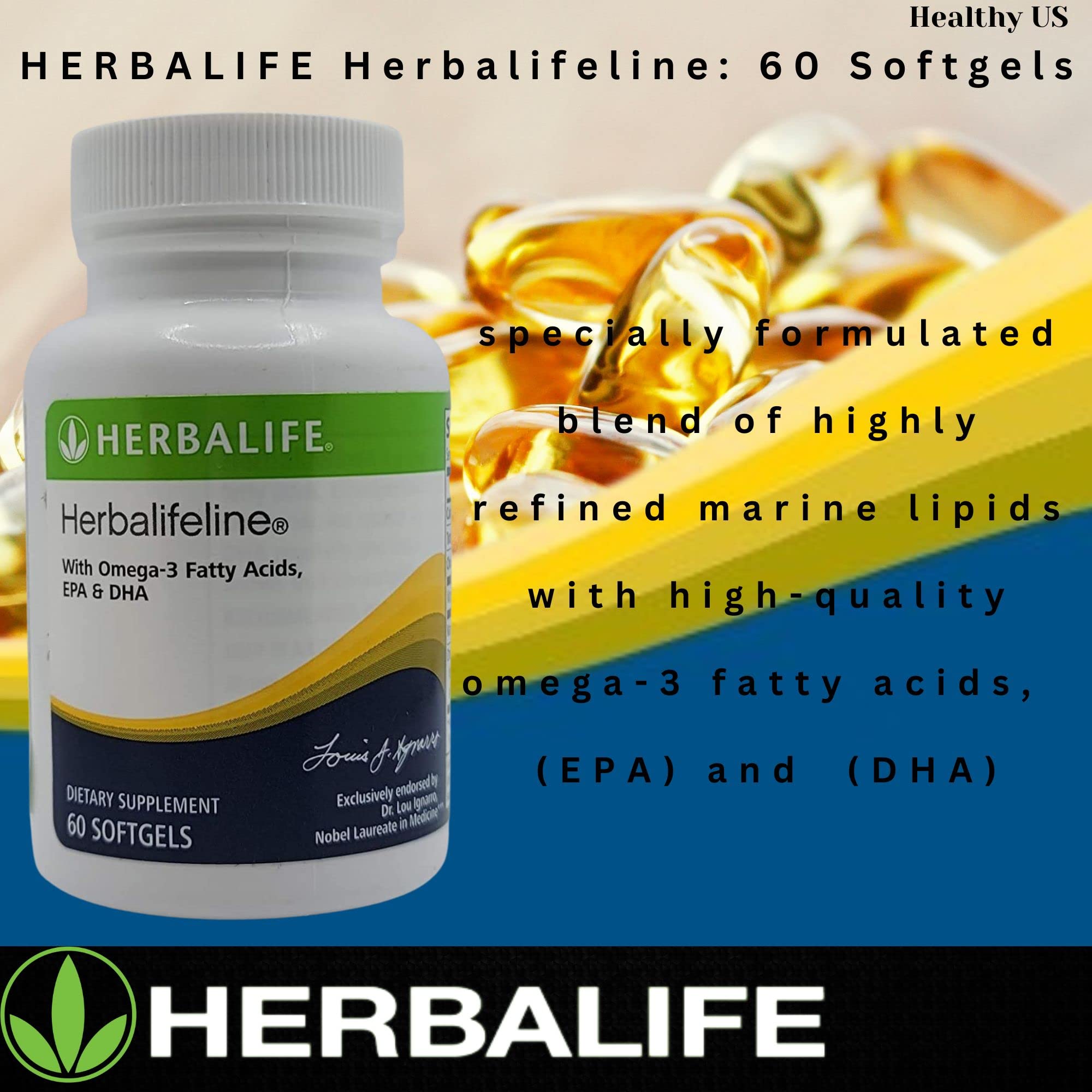 Herbalife Herbalifeline: 60 Softgels with Vitamin E, Marine Lipid Complex, Omega-3 Fatty Herbalife uk supplements