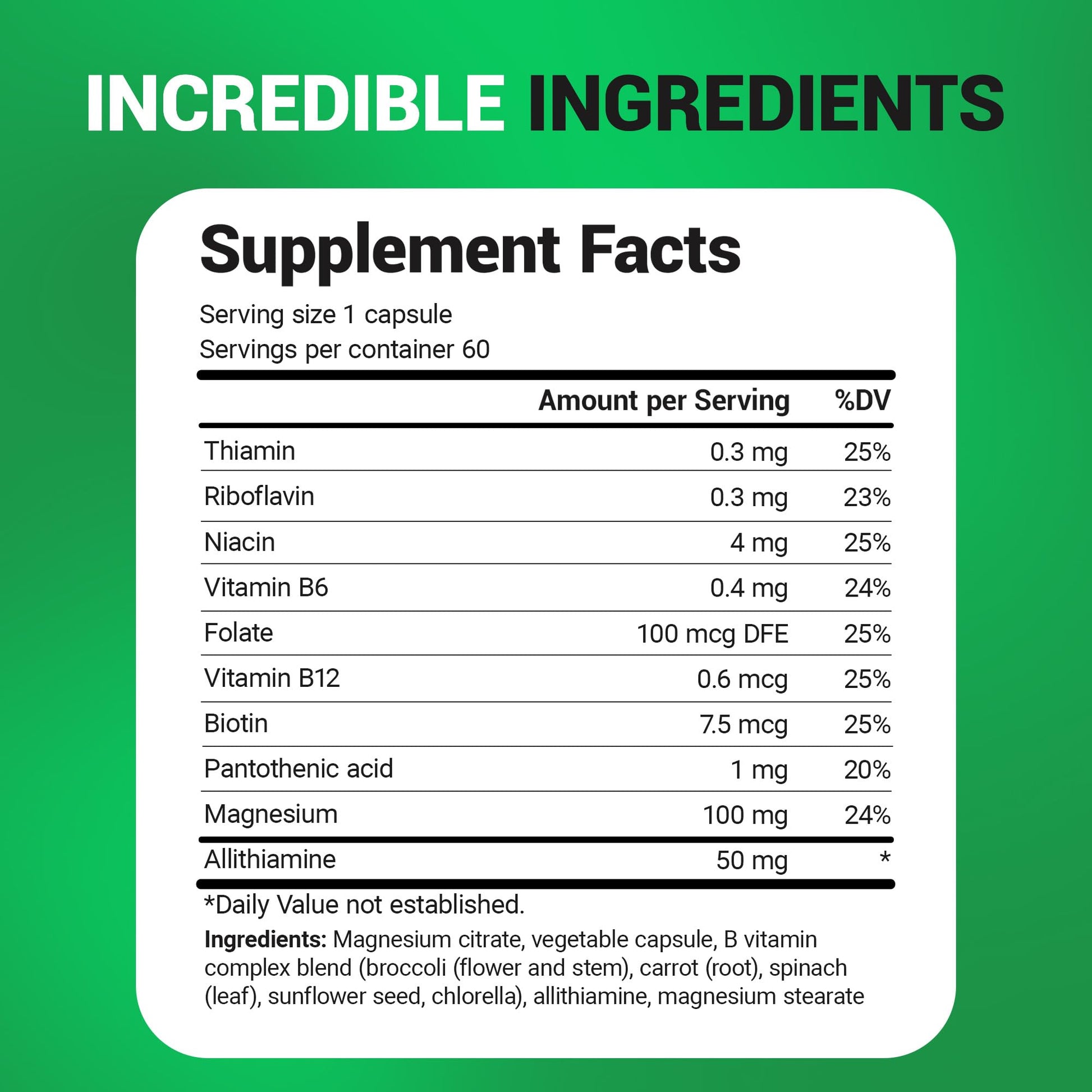 Dr. Berg Natural Vitamin B1 B6 B12 Complex - Allithiamine Vitamin B1 Supplement with 8 Essential Vitamin B Complex for Men & Women Including Thiamin, Niacin, Folate, Magnesium & More - 60 Capsules Dr. Berg Nutritionals uk supplements