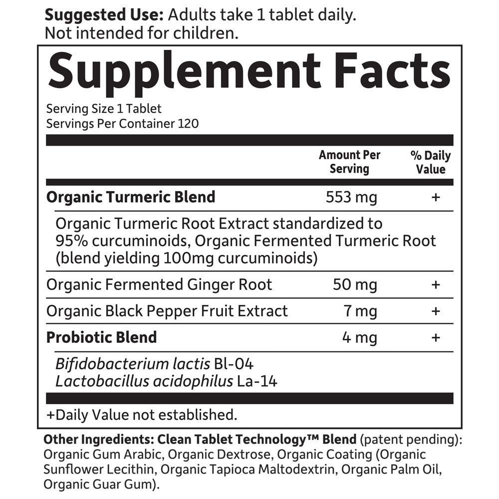 Garden of Life Organics Extra Strength Turmeric Inflammatory Response 120 Tablets-100Mg Curcumin (95% Curcuminoids) Black Pepper, Probiotics, Organic Non-GMO Vegan Gluten Free Herbal Supplement Garden of Life uk supplements