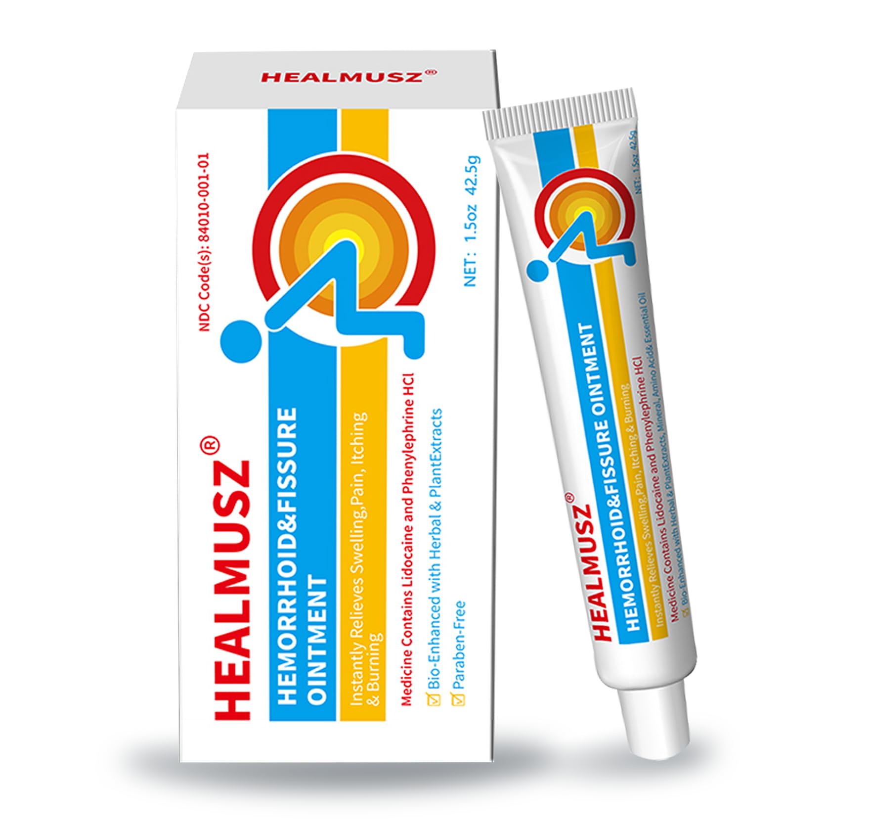 HEALMUSZ Hemorrhoid & Fissure Ointment,with 4% Lidocaine and Phenylephrine HCl,Fast Relief for Pain, Swelling, Discomfort & Itching | 1.5 oz HEALMUSZ uk supplements