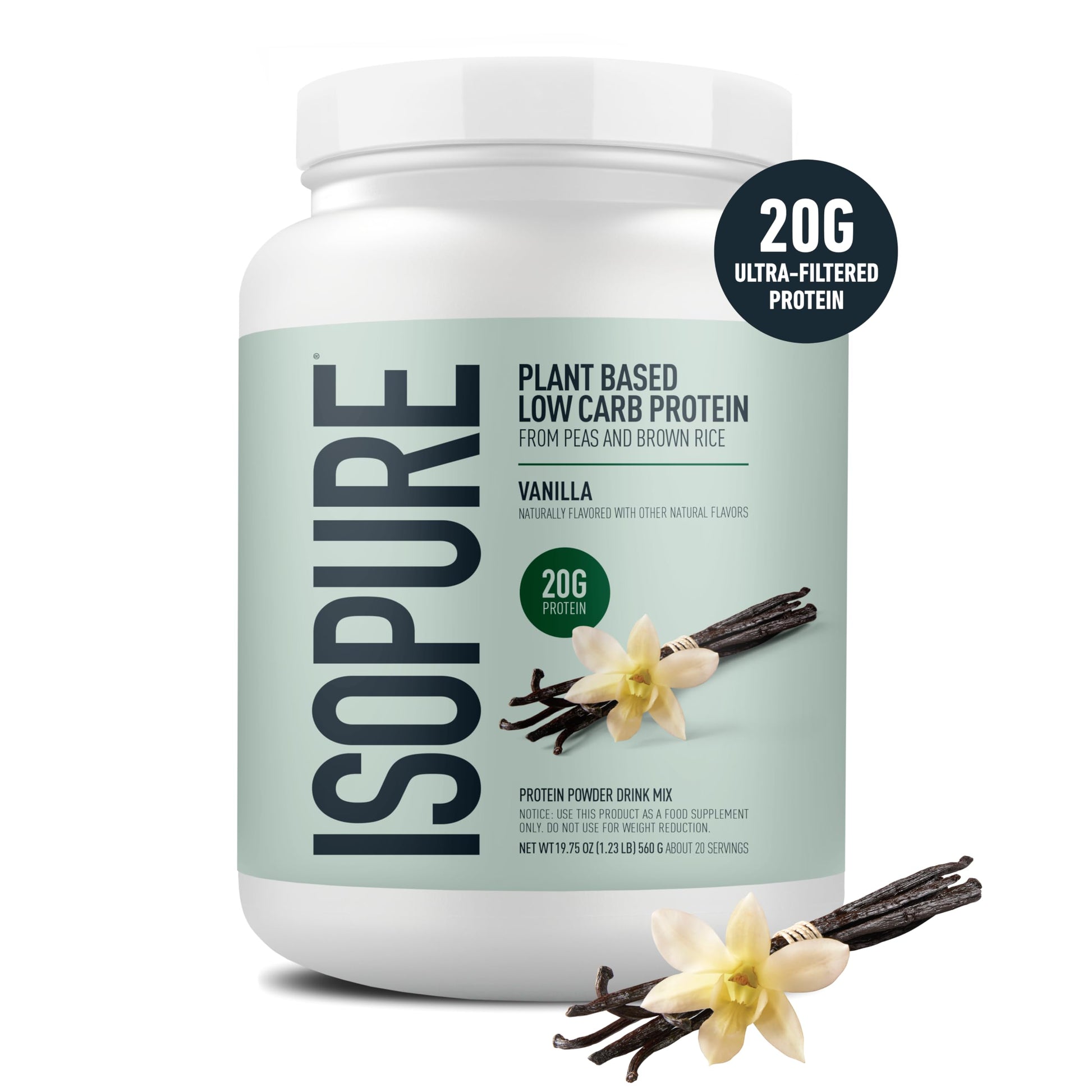 Isopure Plant-Based Protein Powder – 20g Organic Pea and Rice Protein with a Complete Amino Acid Profile – Supports Muscle Recovery Isopure uk supplements