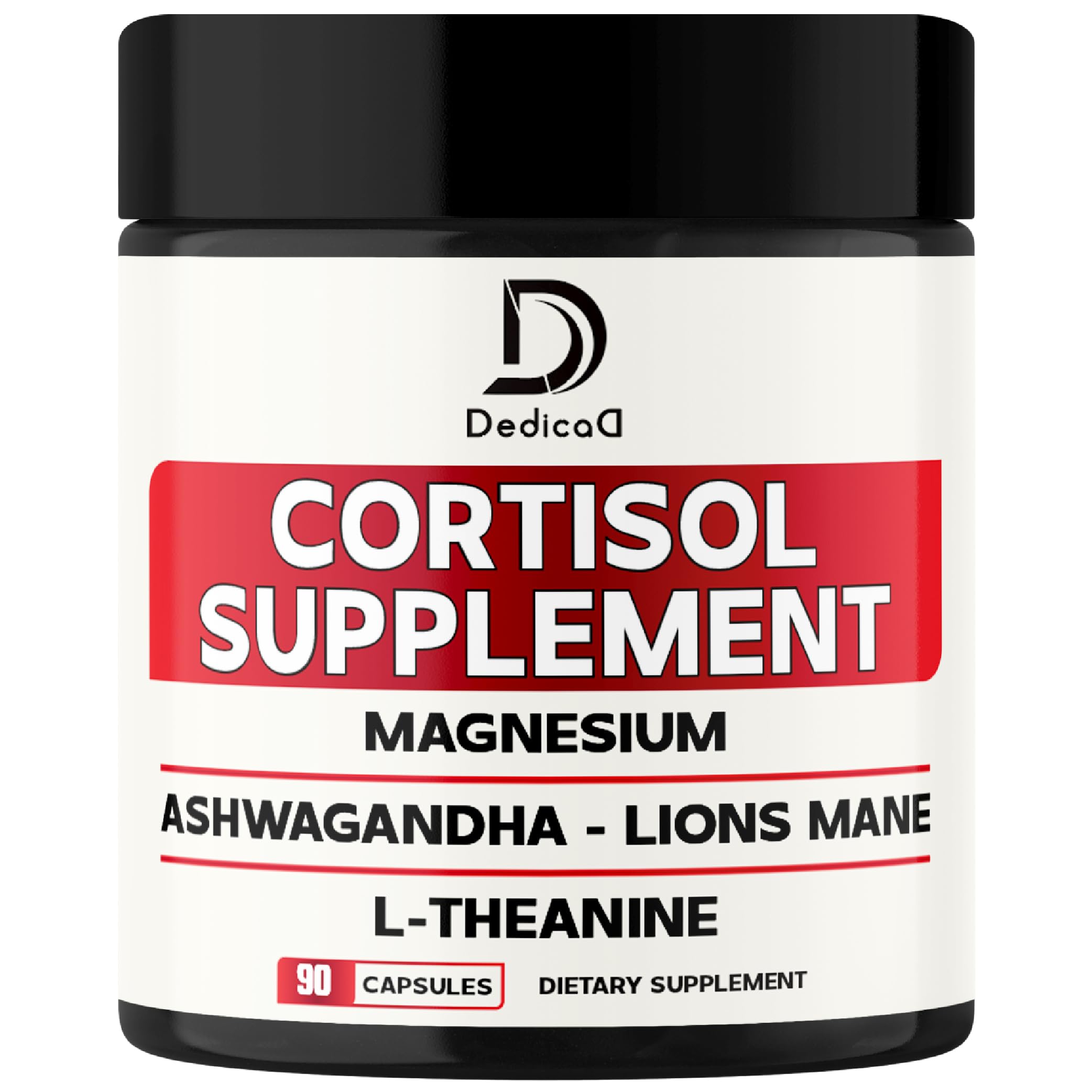 DEDICAD 9in1 Cortisol Supplement - Ashwagandha and Magnesium Glycinate and Chelate - Brain Health & Restful Night & Mood Balance - 90 Capsules Supply 45 Days DEDICAD uk supplements