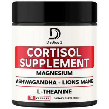 DEDICAD 9in1 Cortisol Supplement - Ashwagandha and Magnesium Glycinate and Chelate - Brain Health & Restful Night & Mood Balance - 90 Capsules Supply 45 Days DEDICAD uk supplements