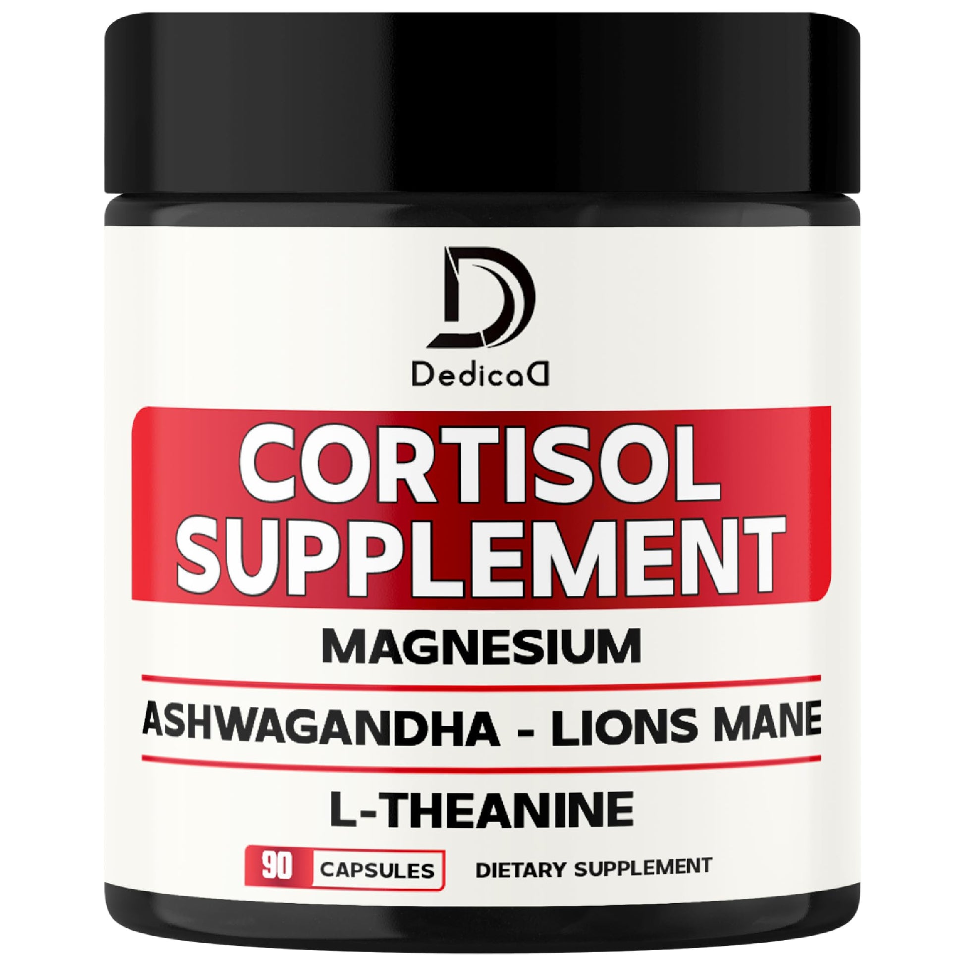 DEDICAD 9in1 Cortisol Supplement - Ashwagandha and Magnesium Glycinate and Chelate - Brain Health & Restful Night & Mood Balance - 90 Capsules Supply 45 Days DEDICAD uk supplements