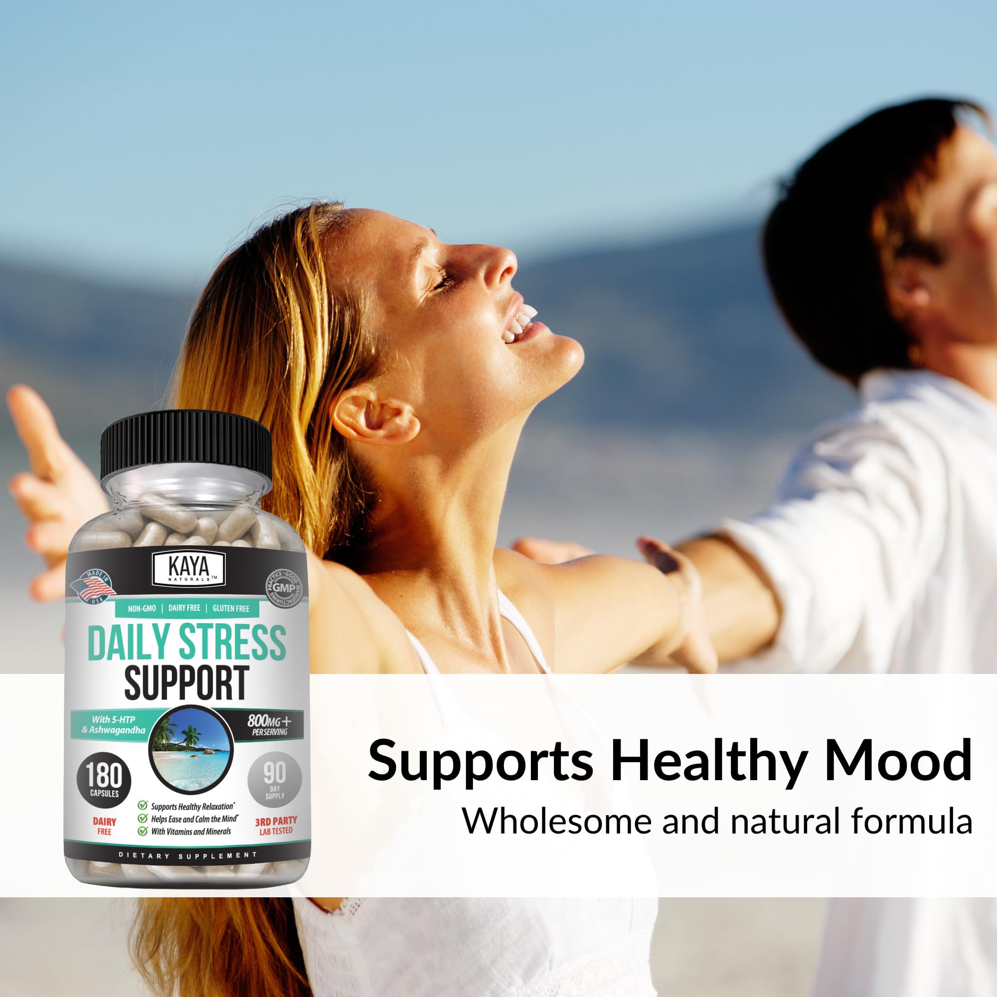 Kaya Naturals - Natural Herbal Support Vitamin Supplement are Designed to Help You find Balance and Relaxation in Your Daily Routine - Vitamin Supplement - 180 Capsules Kaya Naturals uk supplements