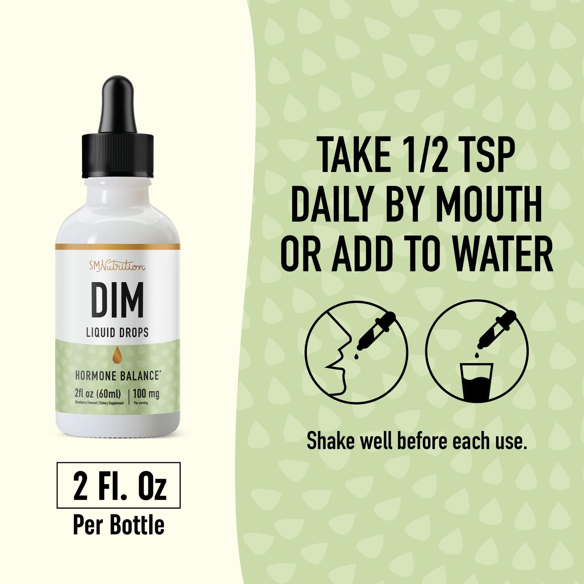 DIM Supplement Liquid Drops 100mg for Estrogen Balance for Women & Men | Hormone Balance SMNutrition uk supplements