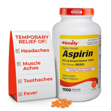 TIME-Cap Labs 1000 Regular Strength Aspirin 325mg – Delayed Release Enteric Coated Tablets for Minor Aches and Pains, NSAID Pain Reliever & Fever Reducer for Adults and Children 12 Years and Older TIME-CAP LABS, INC. uk supplements