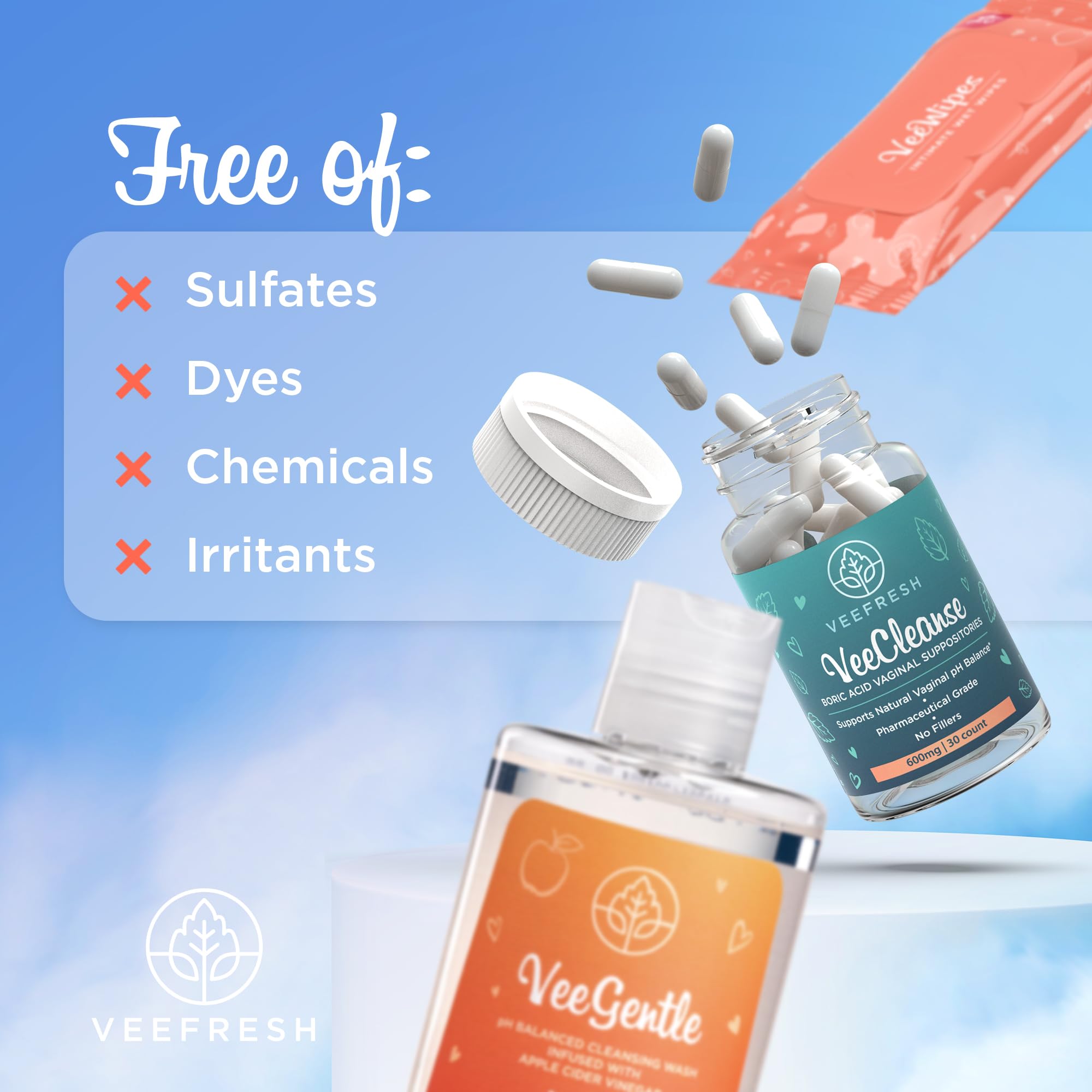 VeeFresh VeePower Bundle - A Convenient Feminine Care Bundle for Any-Time Freshness & Odor Control VeeFresh uk supplements
