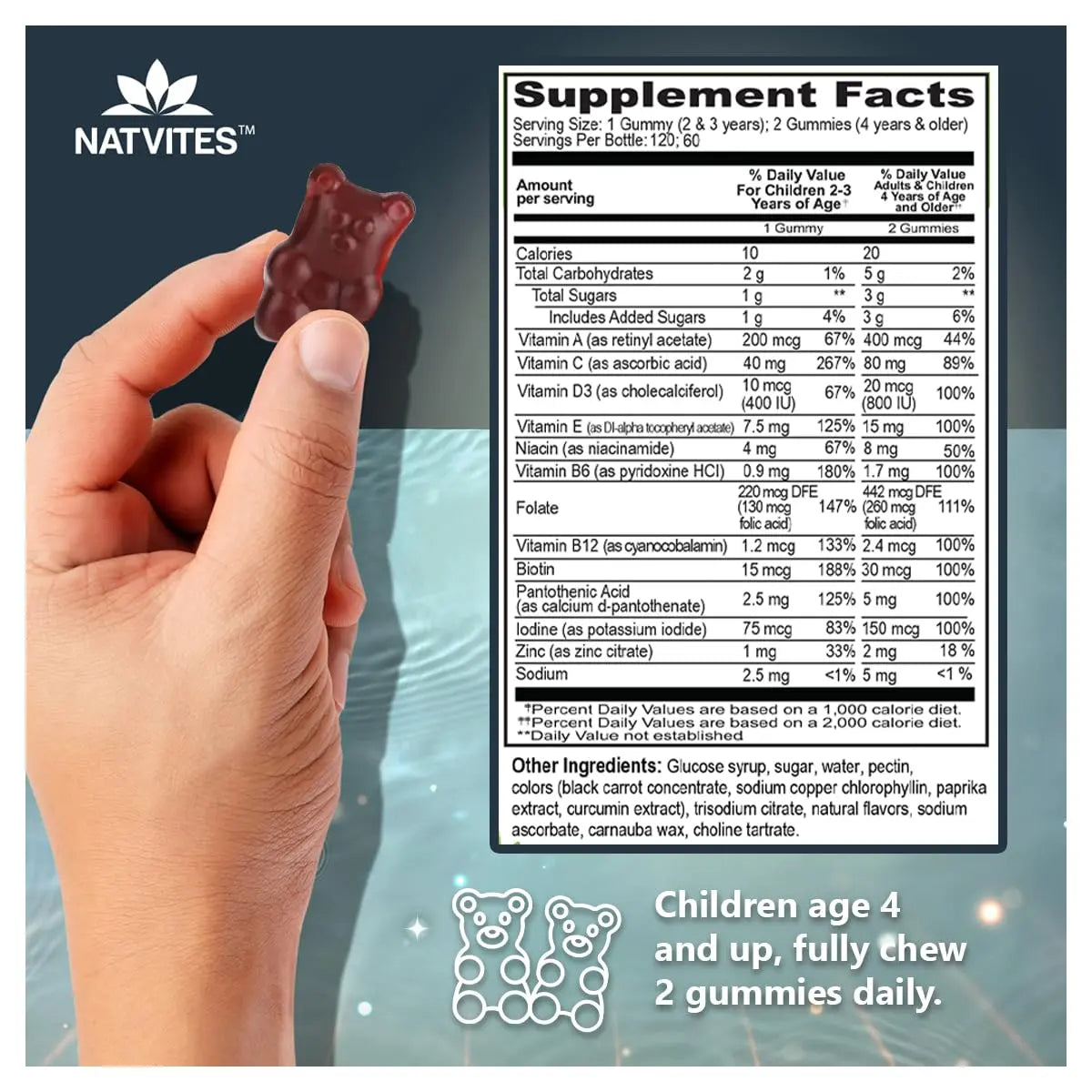 Natvites Complete Kids Multivitamin Gummies – 120 Count of Essential Daily Vitamins & Minerals for Immune Support, Focus, & Growth Natvites uk supplements