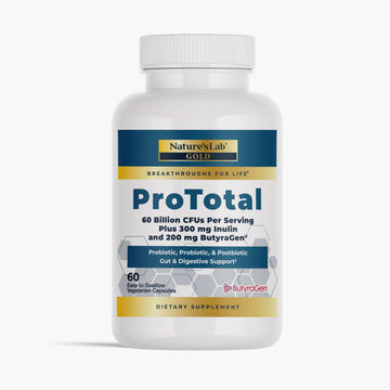 Nature's Lab Gold ProTotal - 60 Billion CFU Probiotic, Prebiotic, Postbiotic, Synbiotic - with Butyragen (Direct Butyrate Generator) 60 Ct Nature's Lab uk supplements