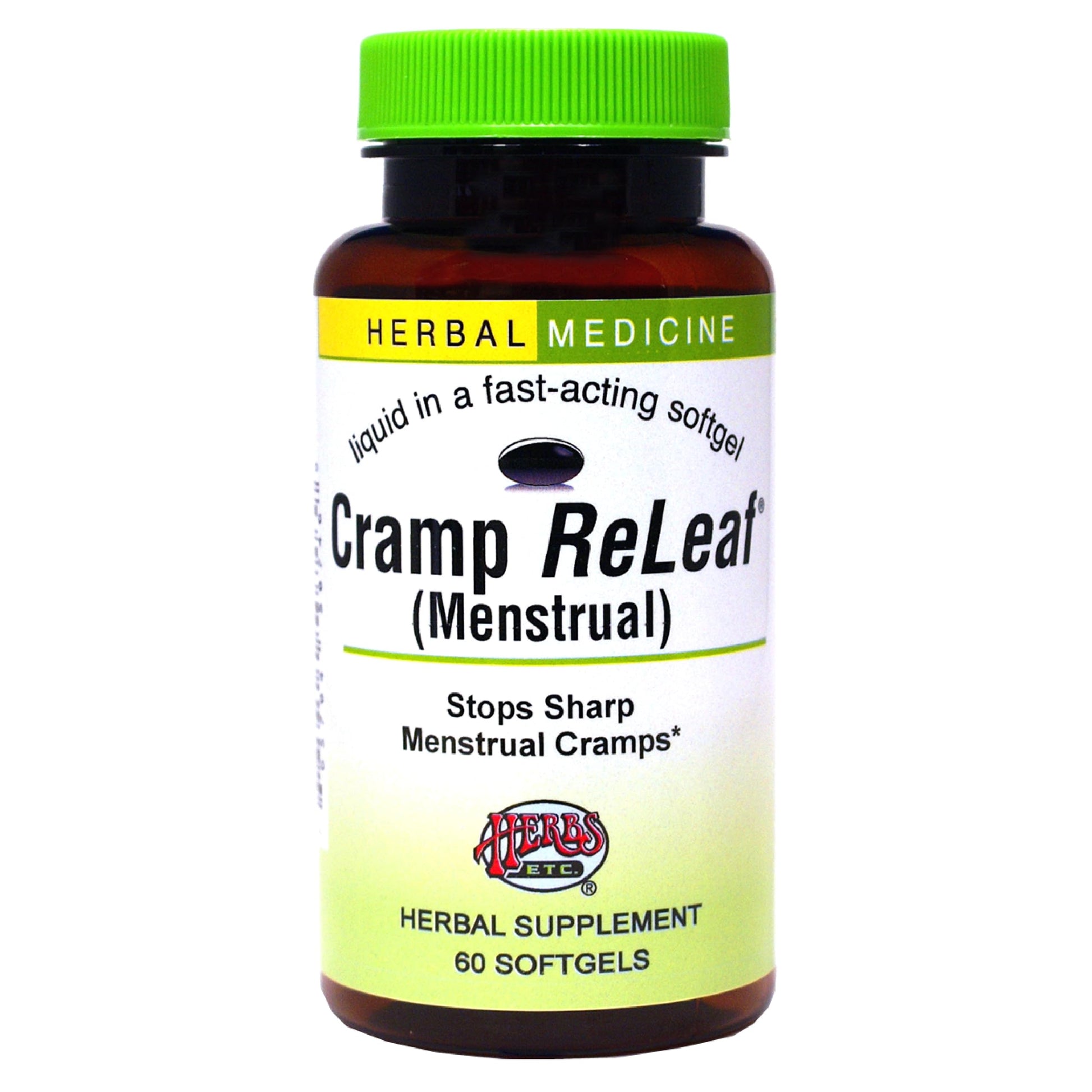 Herbs Etc. Cramp ReLeaf (Menstrual) - Abdominal Muscle Support - Herbal Supplement to Aid Menstrual Health - Period Cramp Support with Black Haw, Cramp Bark and Bethroot - 60 Softgels (60 Servings) Herbs Etc. uk supplements