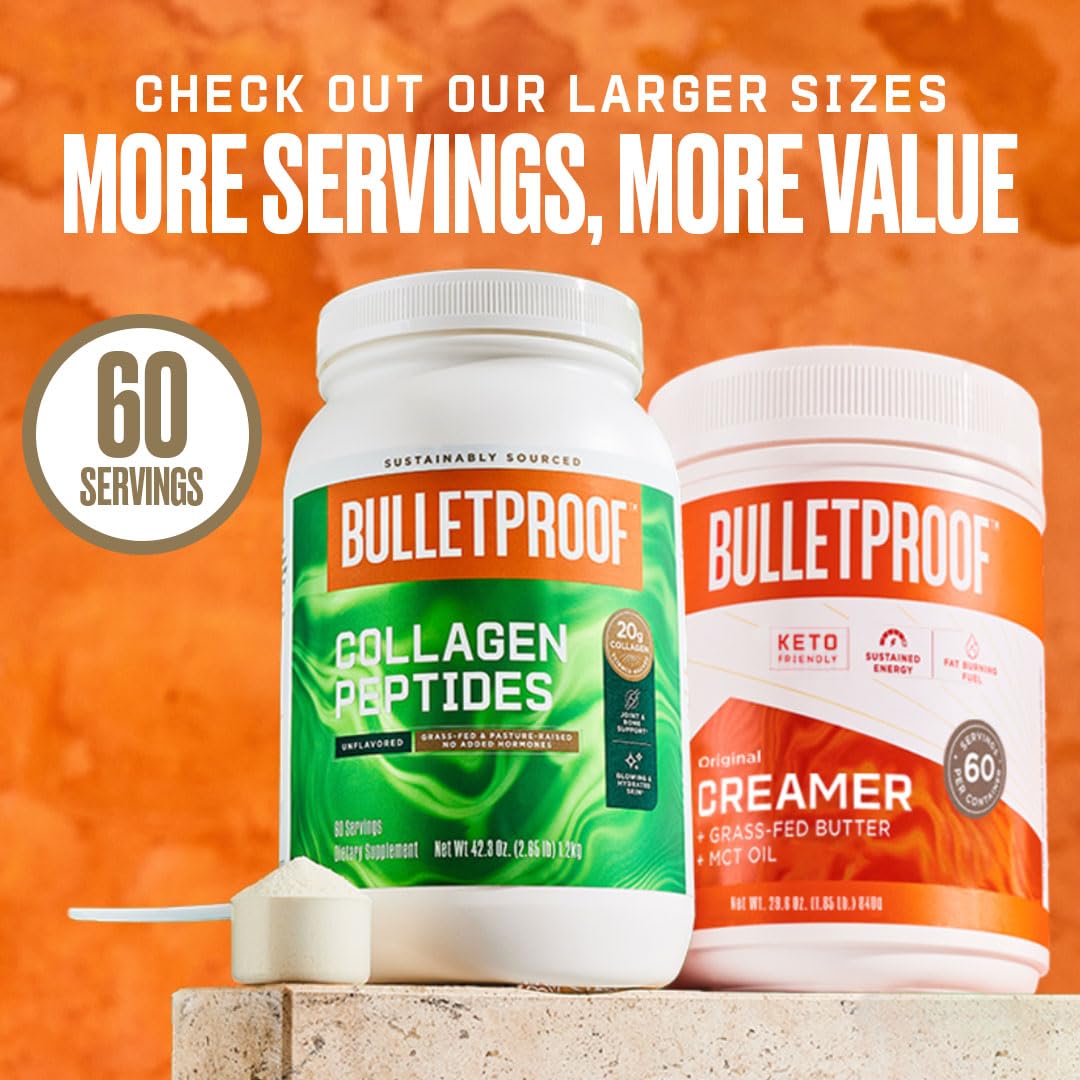 Bulletproof Unflavored Collagen Peptides Powder Packets, Pack of 15, Grass-Fed Collagen Bulletproof uk supplements