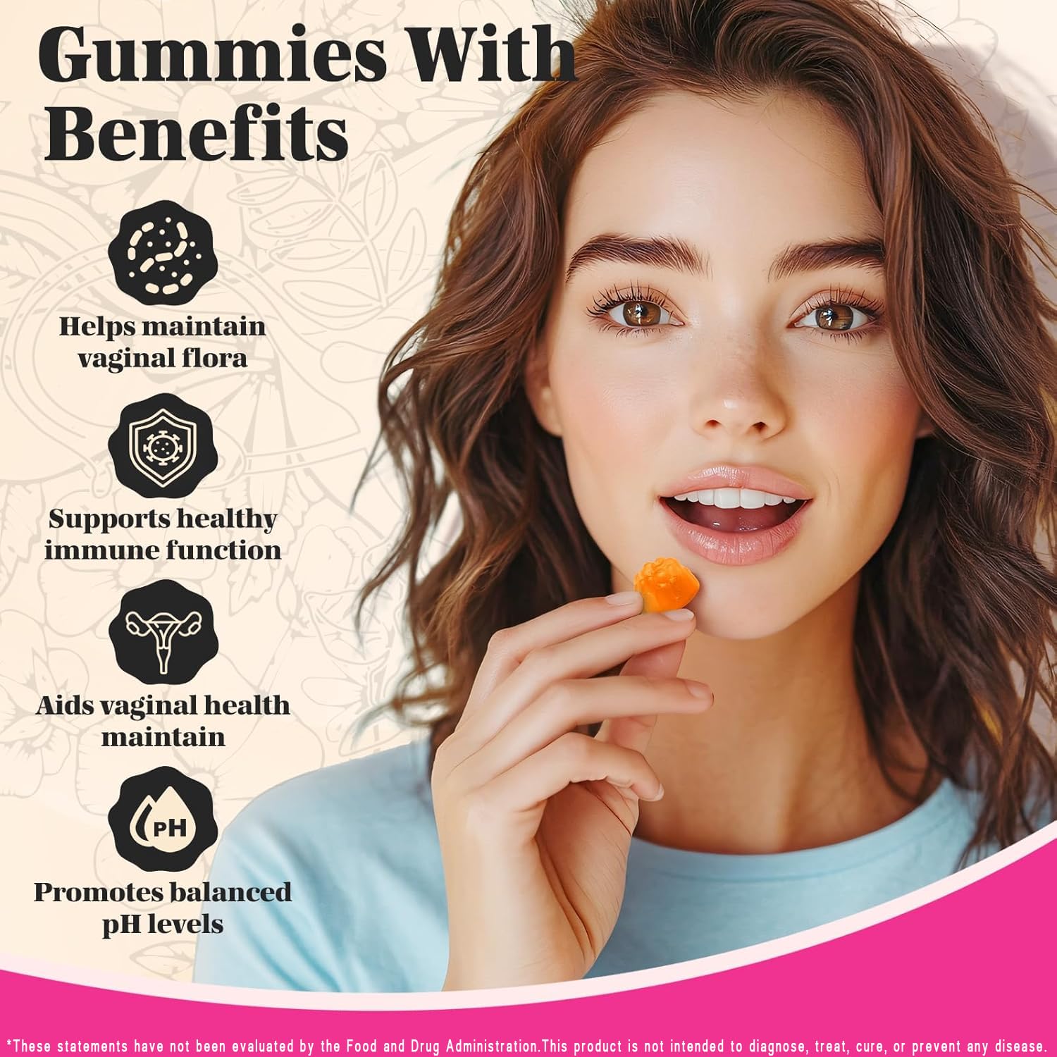 KEDISOM Premium Feminine Balance Gummies - for Women’s Health & Wellness - Immune Support - Vegan, Gluten-Free - Hawaiian Pineapple - 60 Gummies - 30 Servings KEDISOM uk supplements