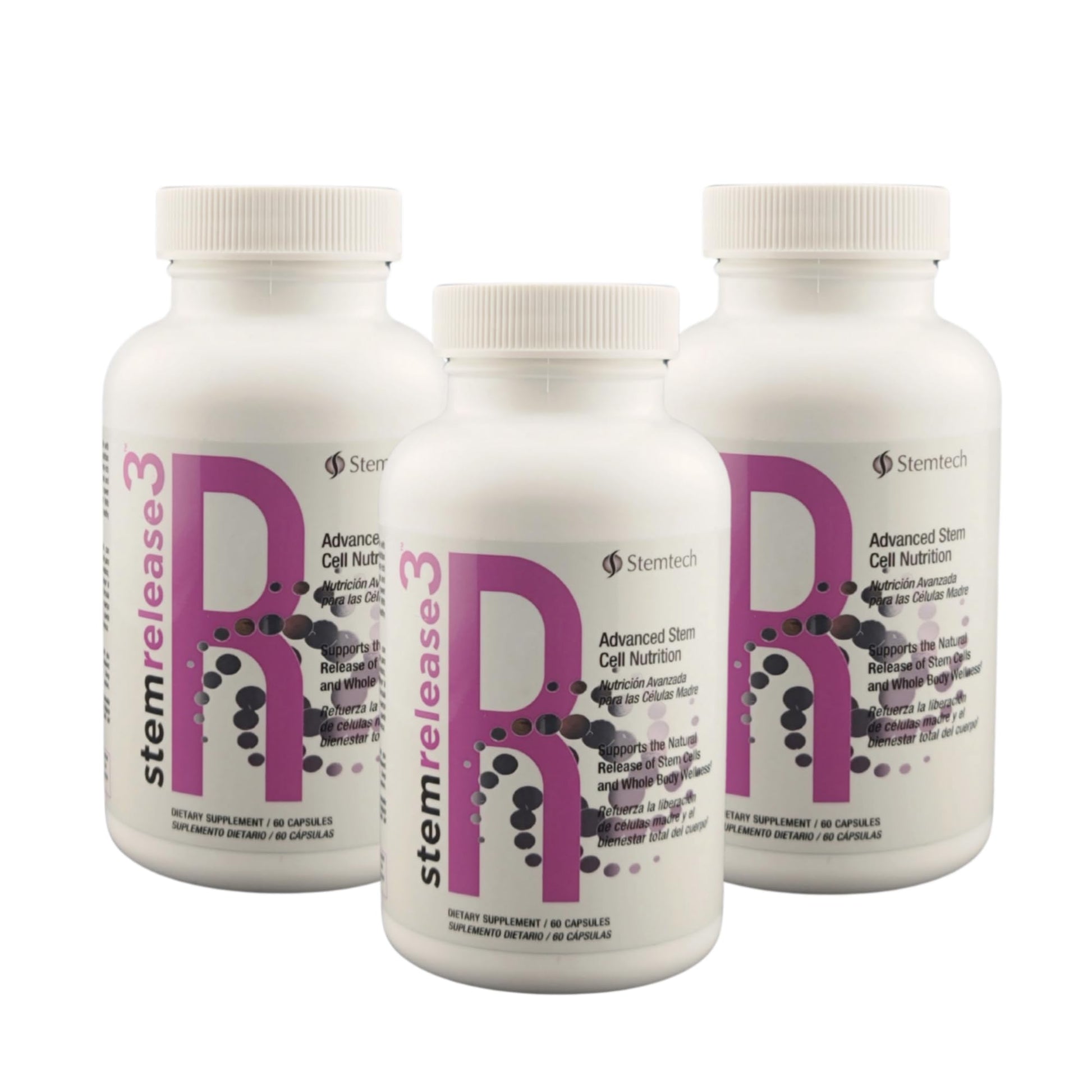 Stemtech Stemrelease3™ Cutting-Edge Stem Cell Nutrition for Natural Renewal and Youthful Vitality, Exclusive Blend for Enhanced Telomere Health 60 Capsules (3 Pack) StemTech uk supplements