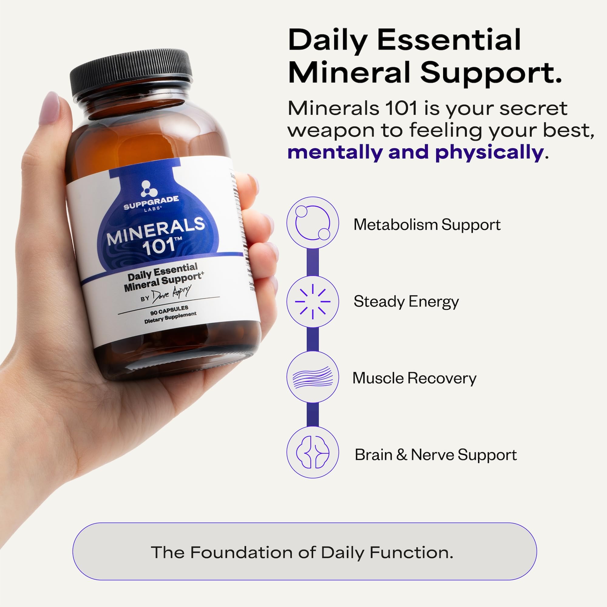 Suppgrade Labs Minerals 101 by Dave Asprey | Daily Essential Mineral Support | Trace Mineral Supplement with Calcium, Magnesium Malate, Chromium, Zinc, Copper, Potassium | 30 Day Supply Suppgrade Labs uk supplements
