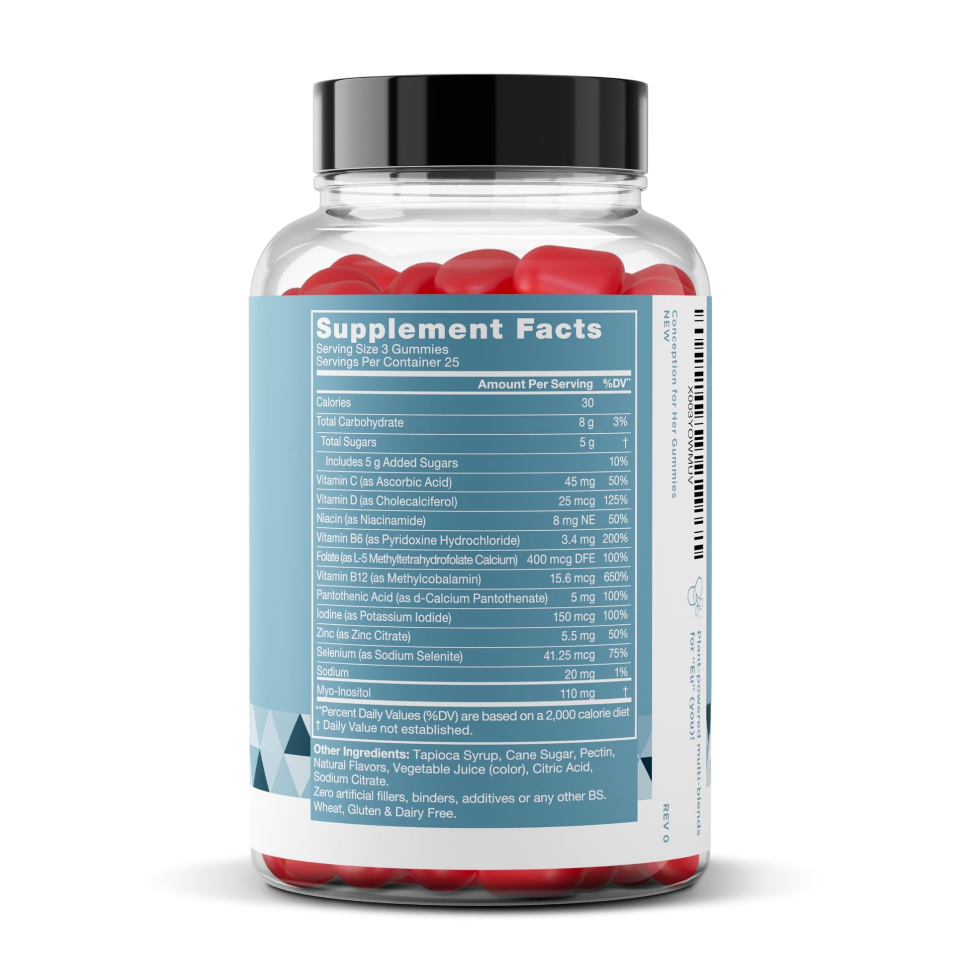 Conception for Her Fertility Gummies - Fertility Supplements for Women with Myo Inositol, Folate & more Essential Nutrients - Delicious Juicy Strawberry Hormone Balance Vitamins, 75 ct Pectin Gummies Eu Natural uk supplements