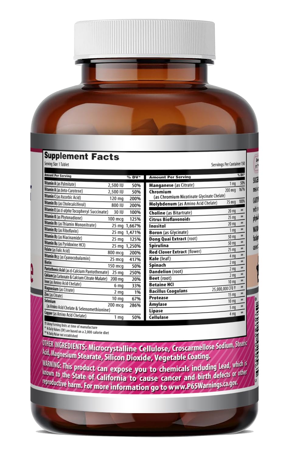 Amazing Formulas Women's One Multivitamin | Food Based | 150 Tablets, 5 Month Supply | Complete Blend of 40 Vitamins, Minerals & Probiotics Supplements | Non-GMO | Gluten-Free | Made in USA Amazing Nutrition uk supplements